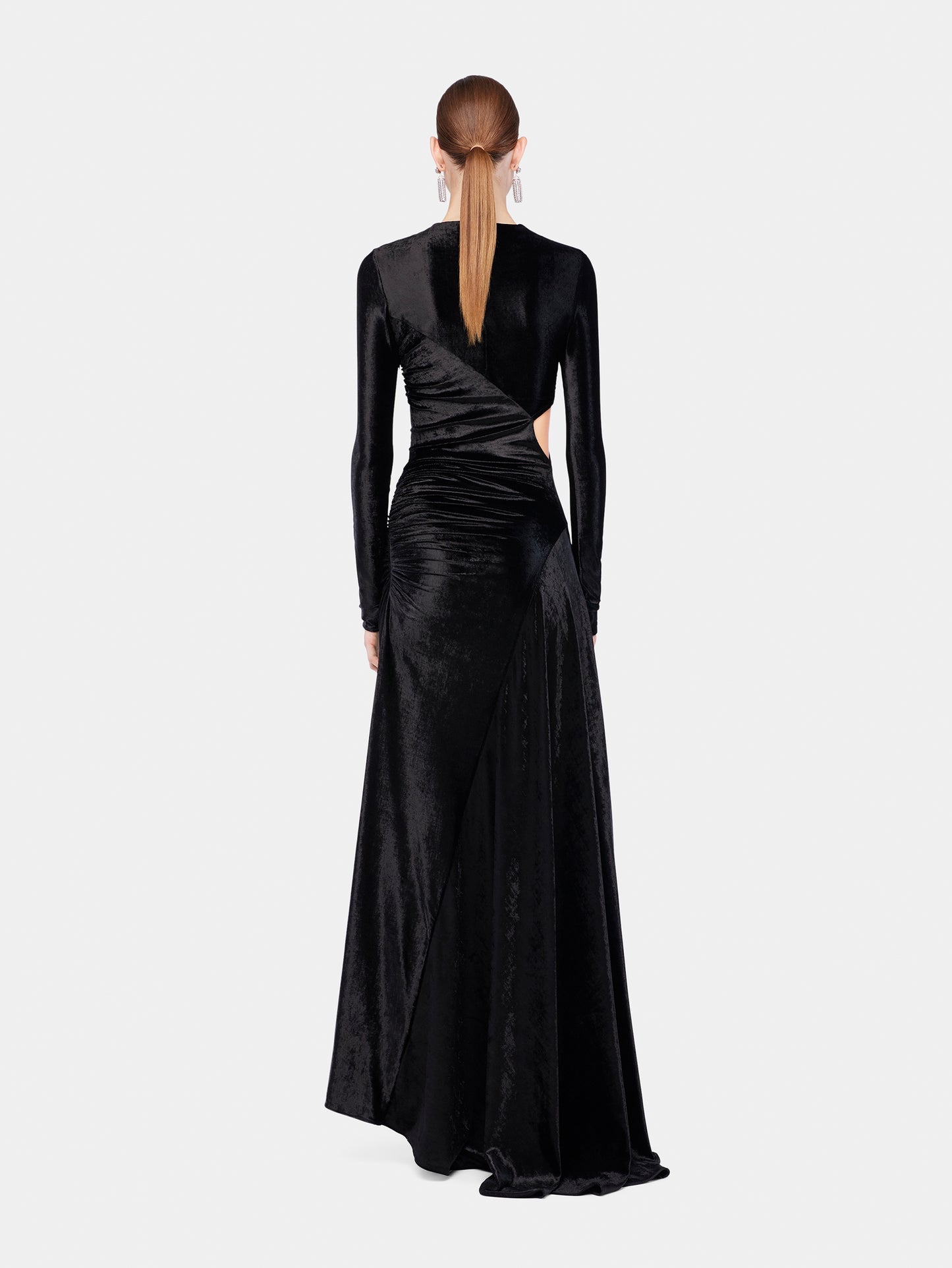 Long draped velvet dress