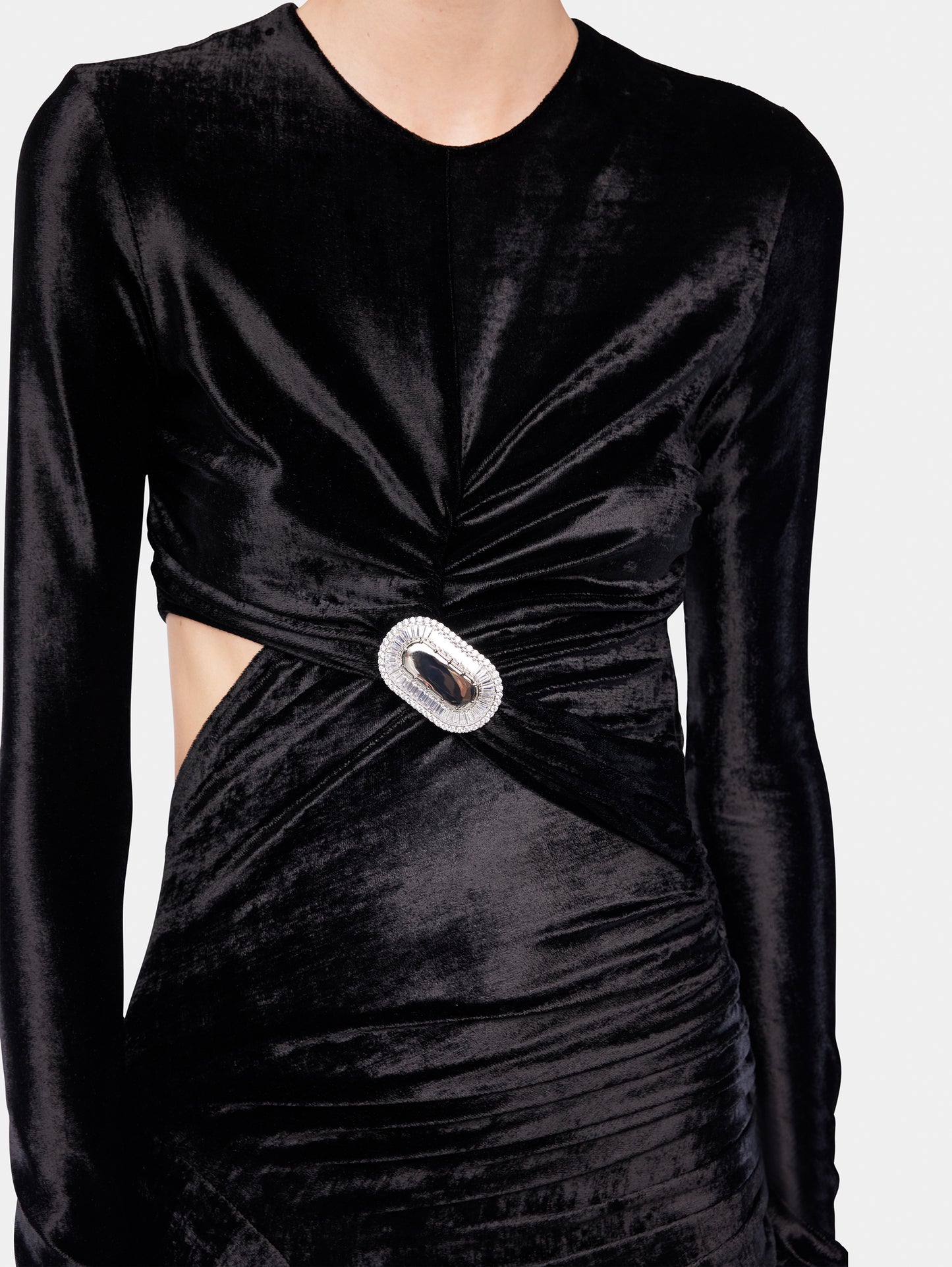 Long draped velvet dress