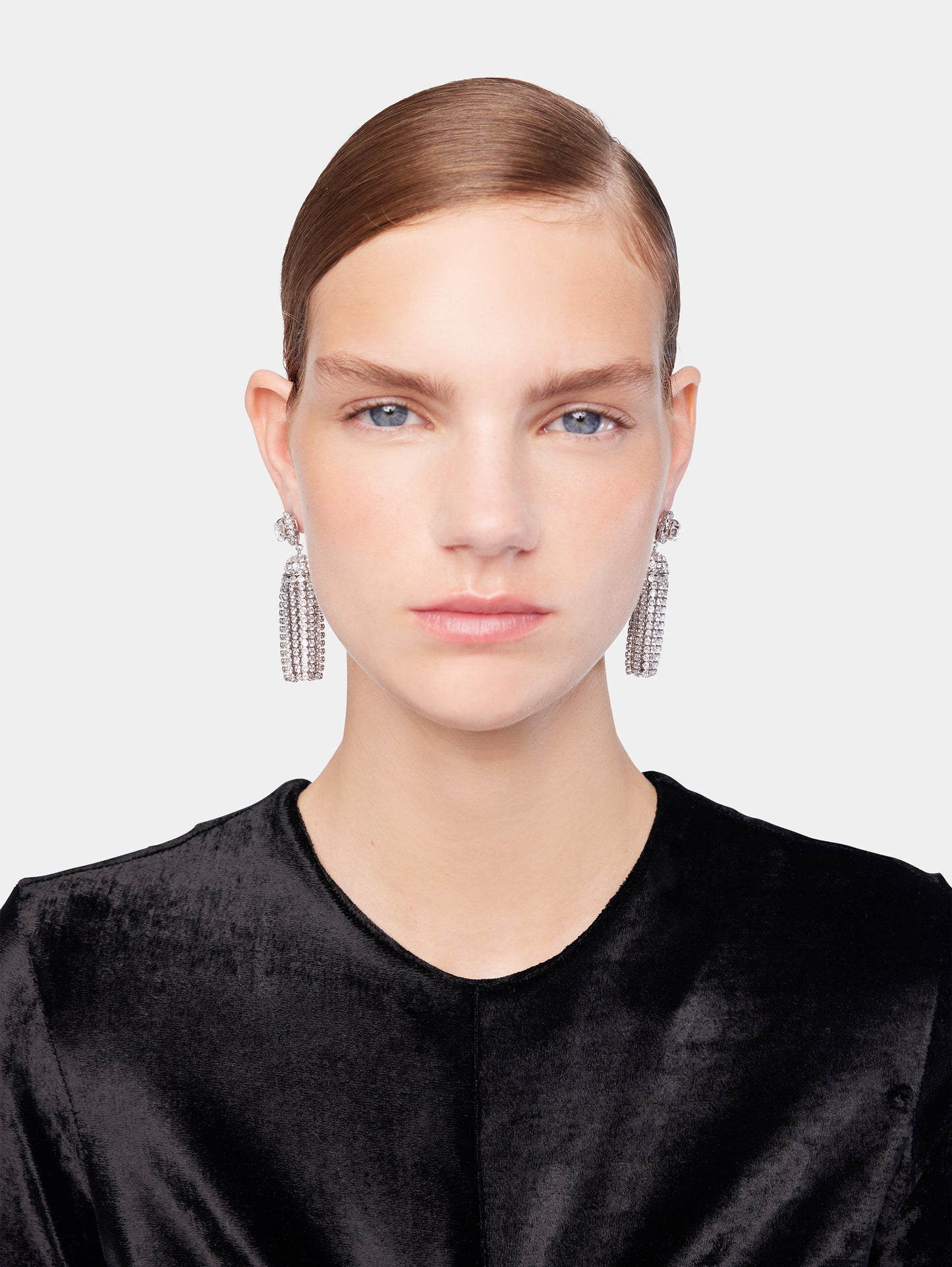 Crystal tassel earrings