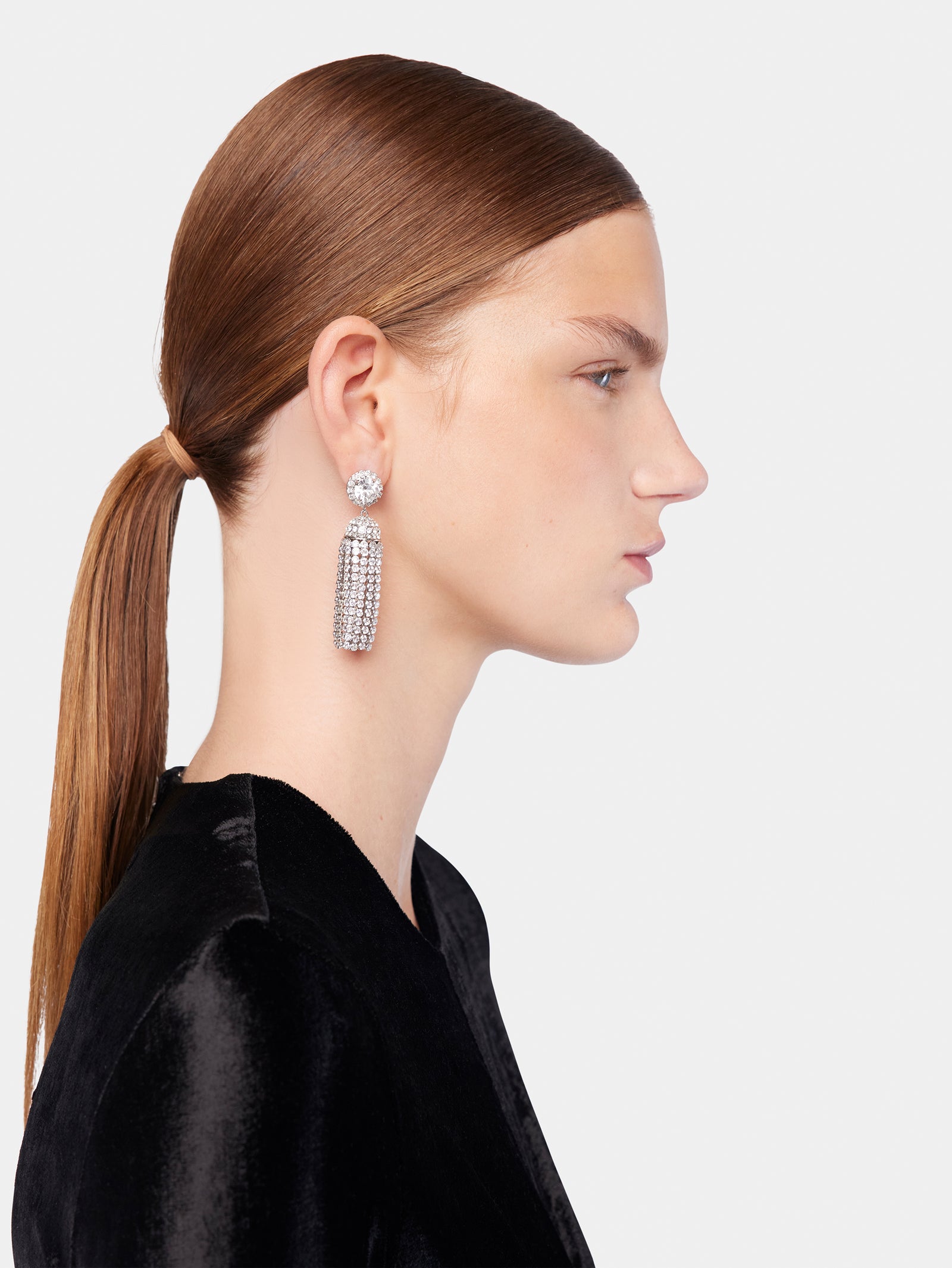 Crystal tassel earrings position 2 - Image 2
