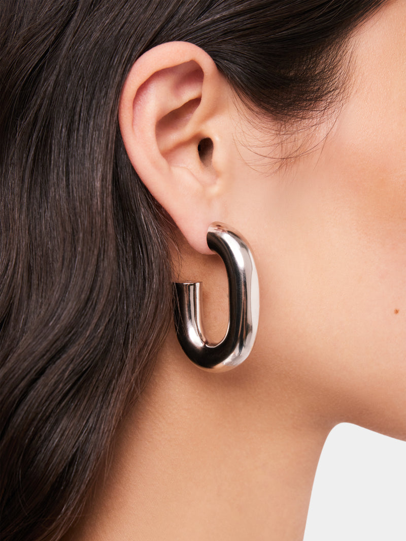 Silver XL Link Earrings