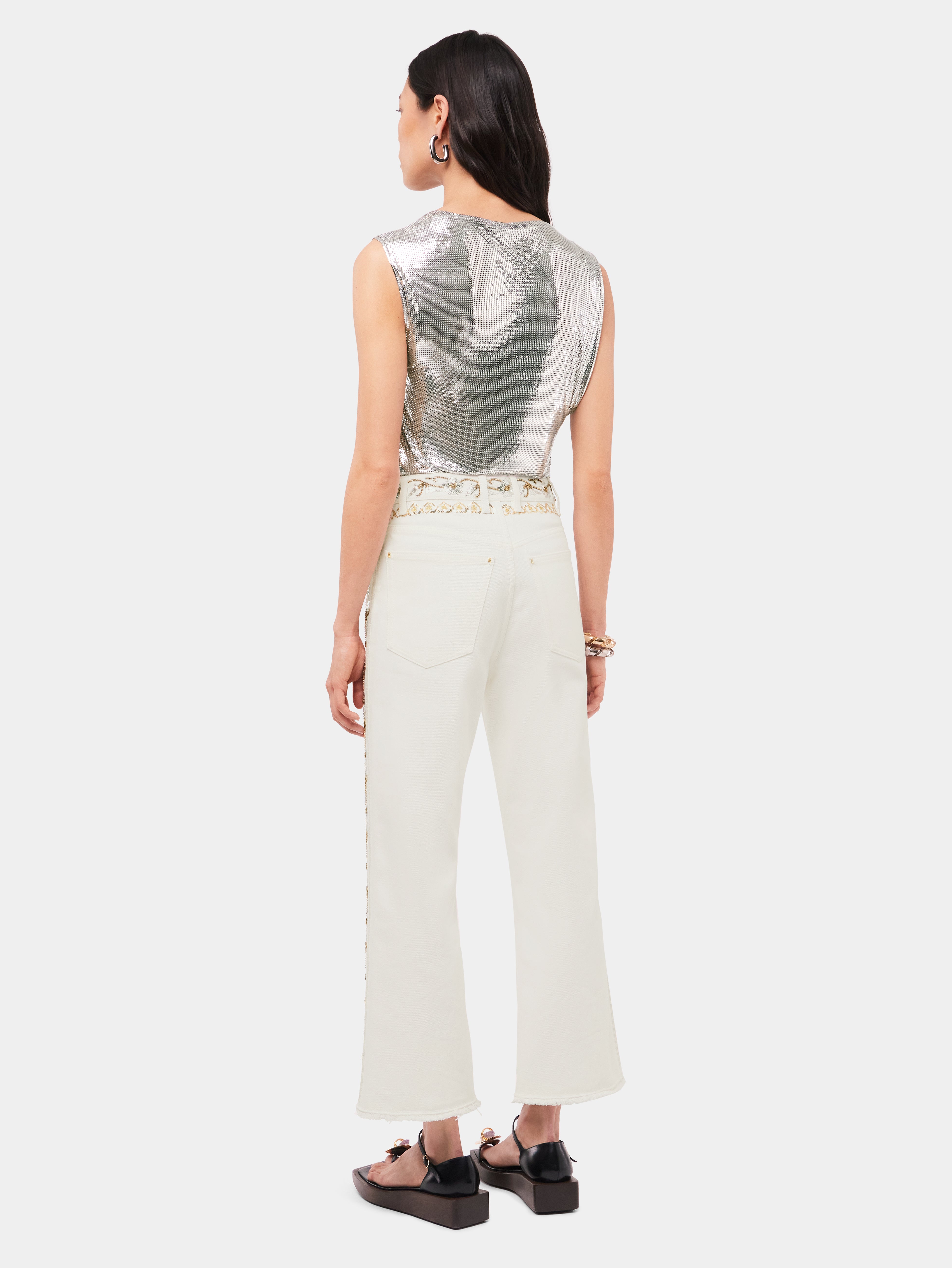 mesh silver top