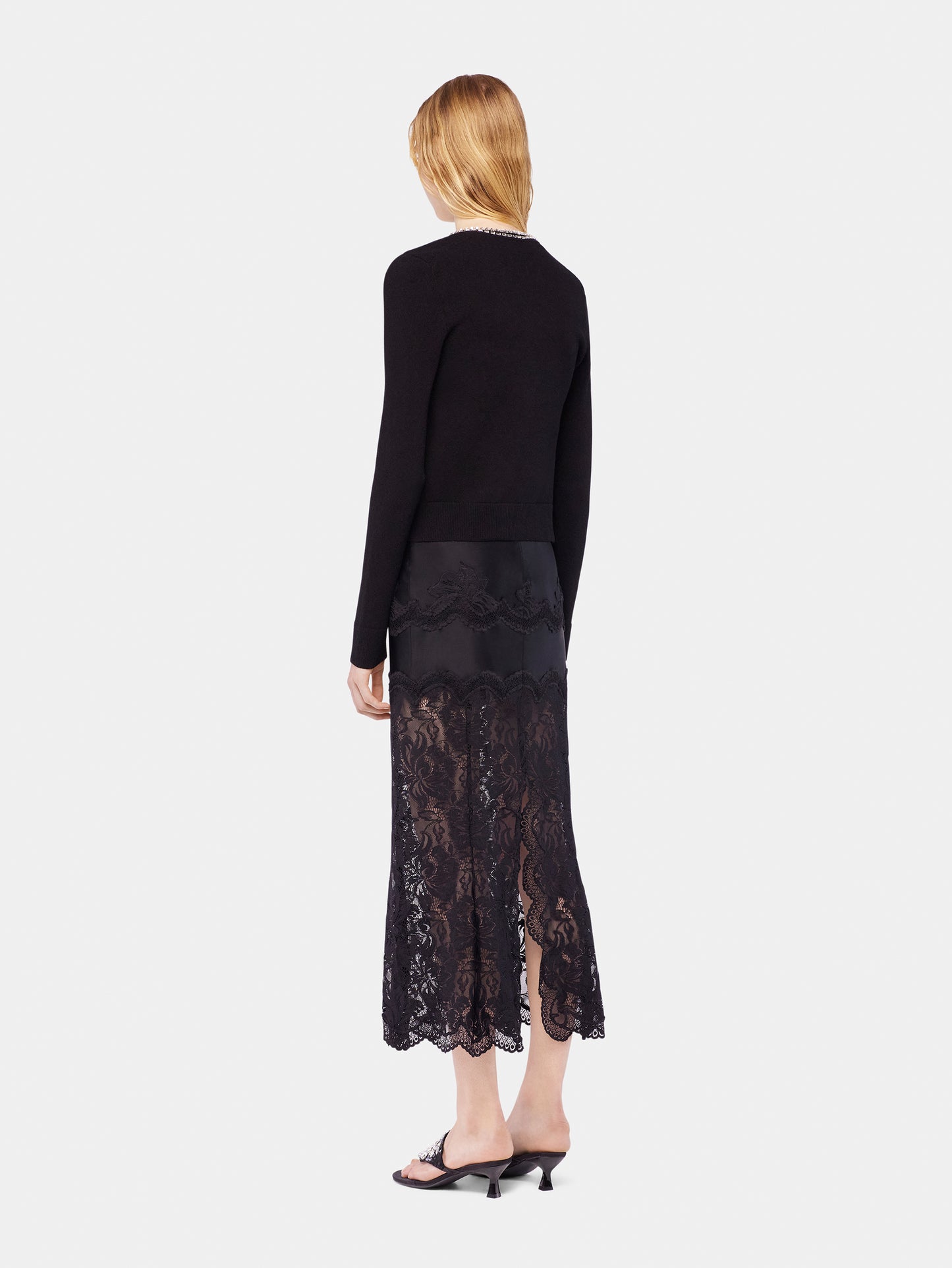 Lace midi skirt