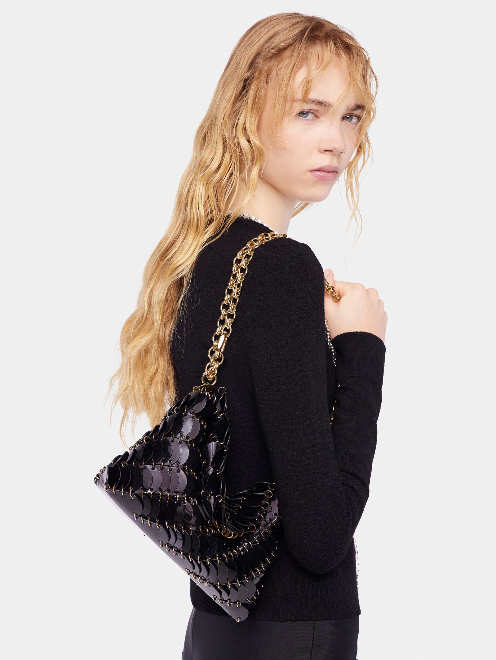 Paco night leather bag black position 2 - Image 2