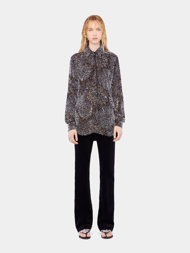 Crepe shirt with pearl embroidery - Image 2
