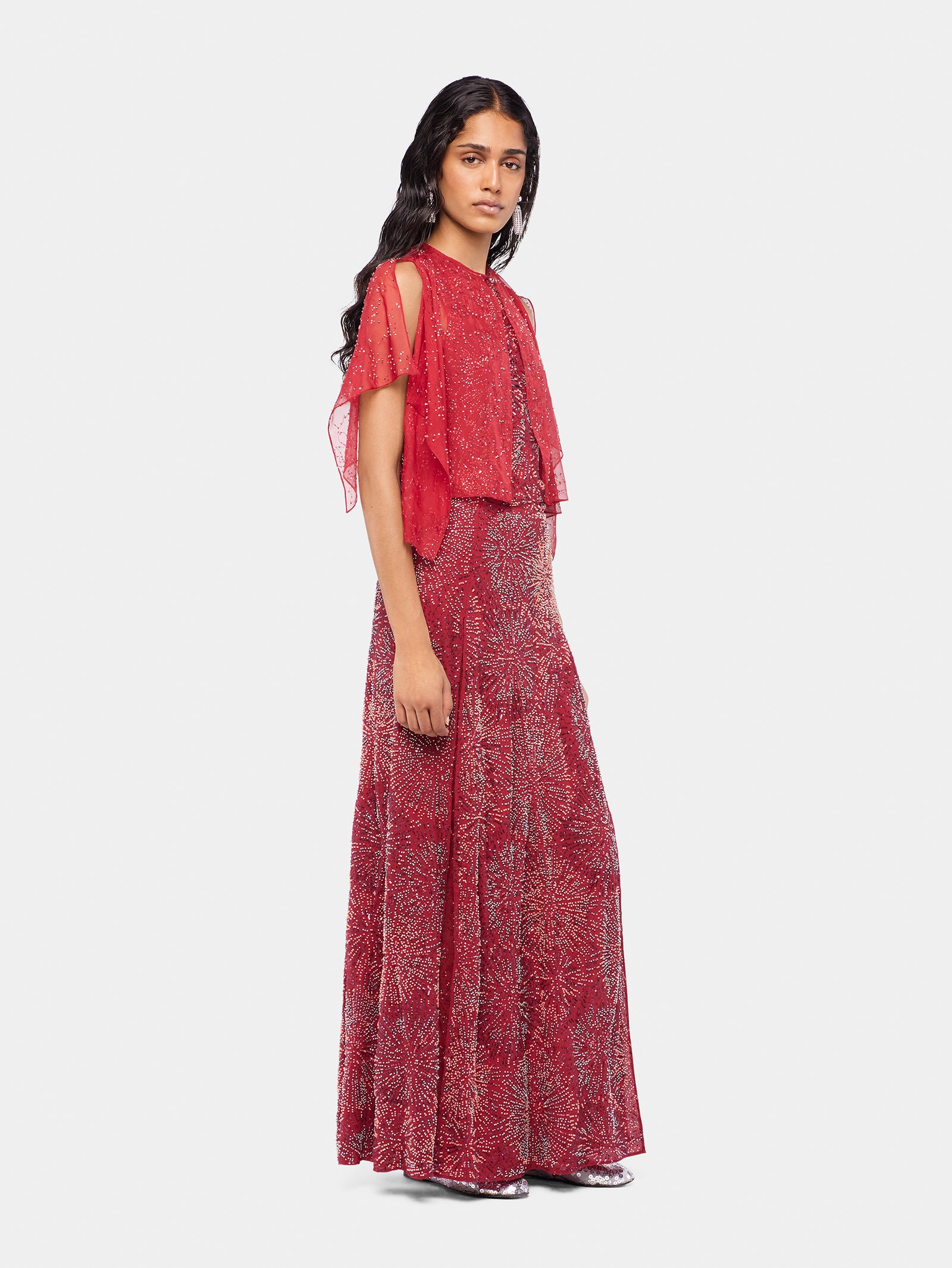 Crepe top with pearl embroidery position 3 - Image 3