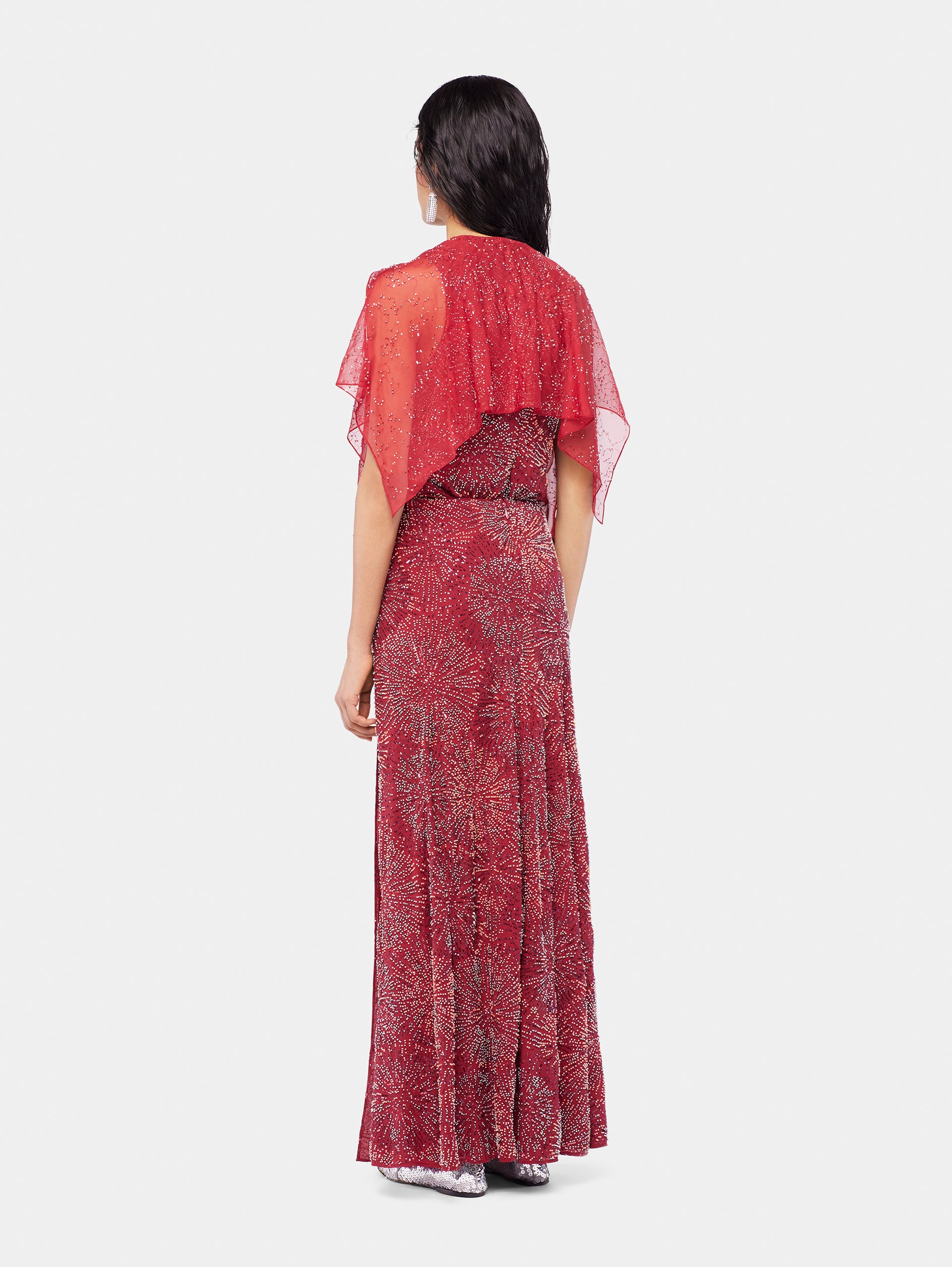 Crepe top with pearl embroidery