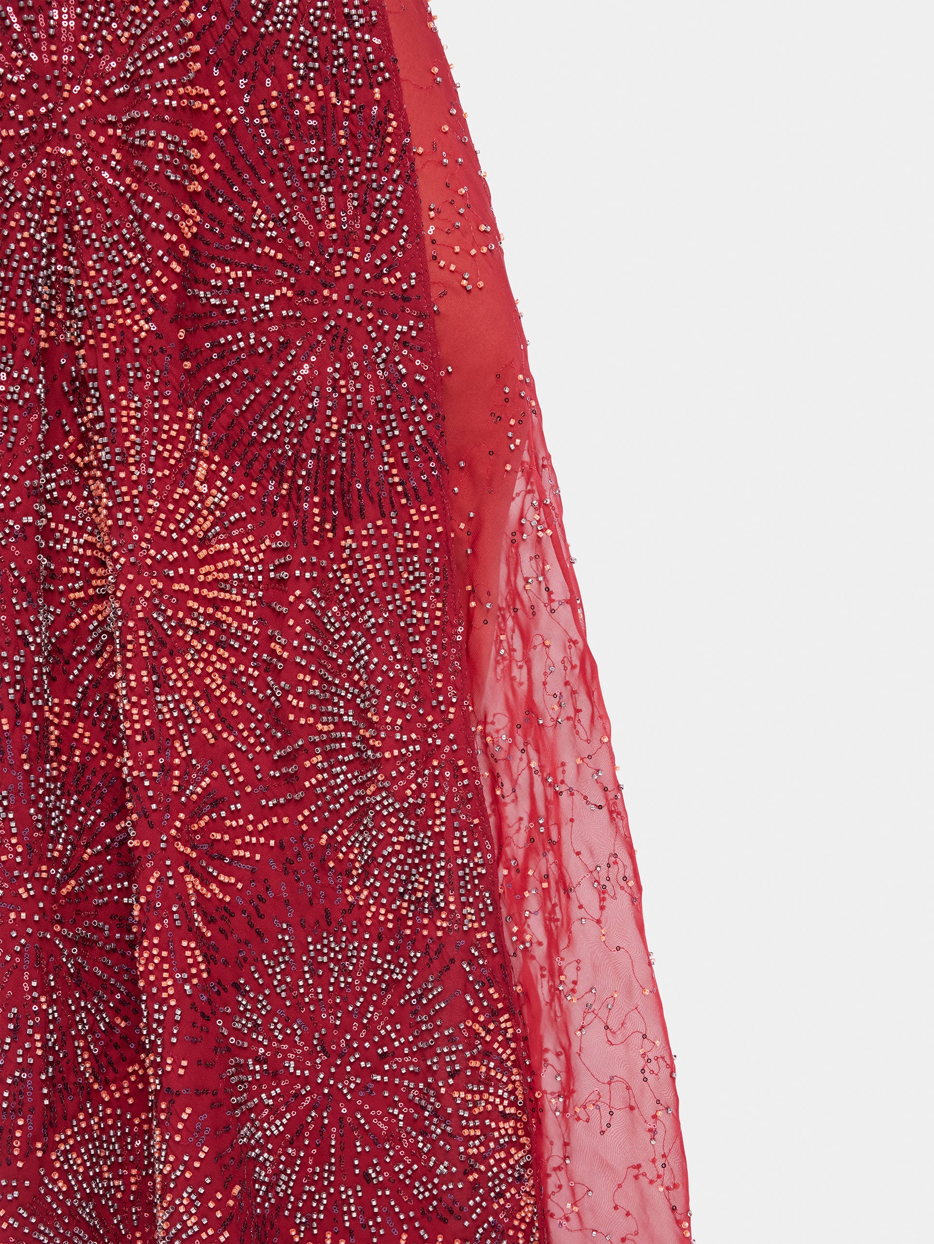 Skirt with pearl embroidery