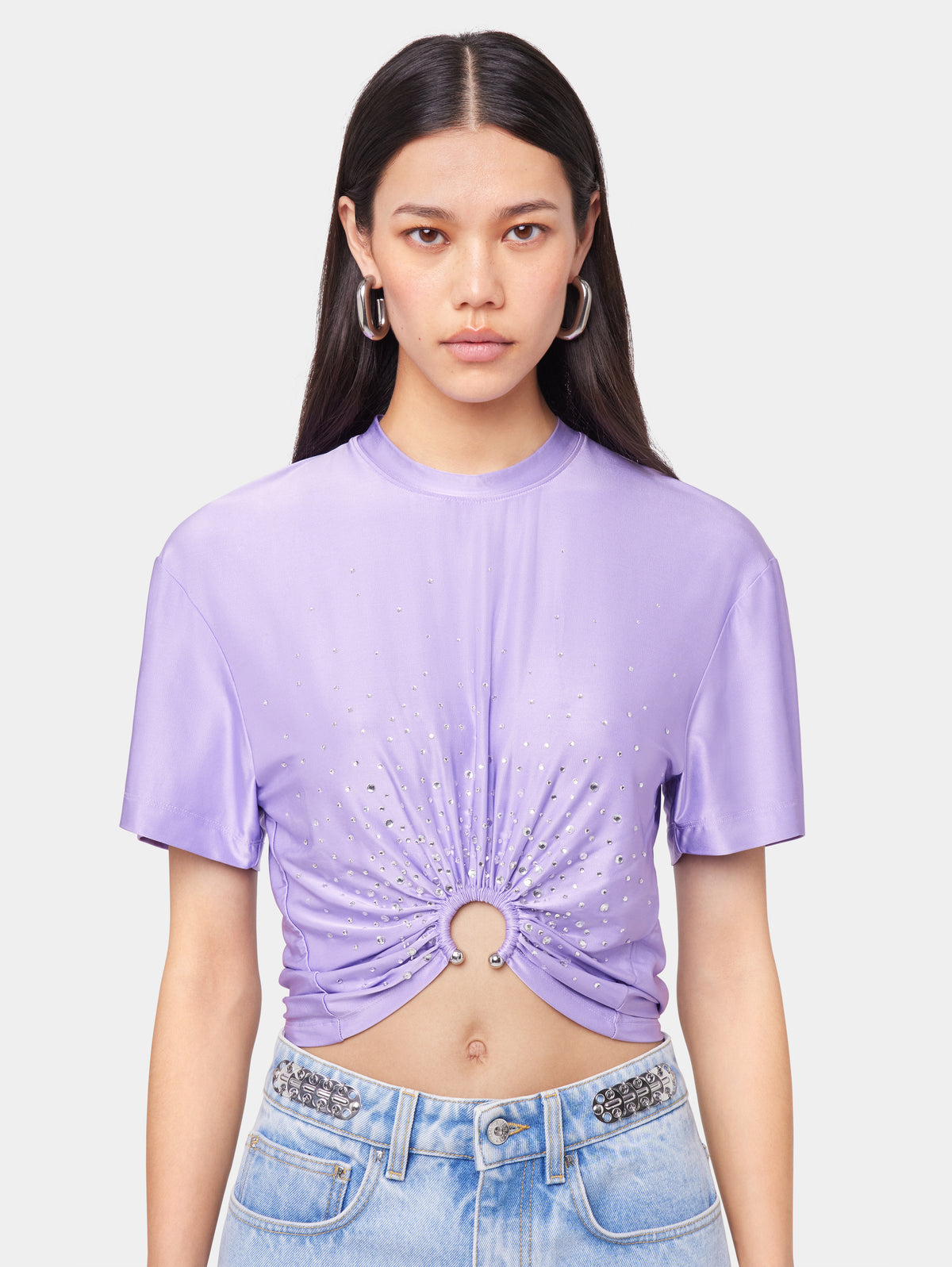 LAVENDER PIERCING TEE-SHIRT IN JERSEY position 2 - Image 2