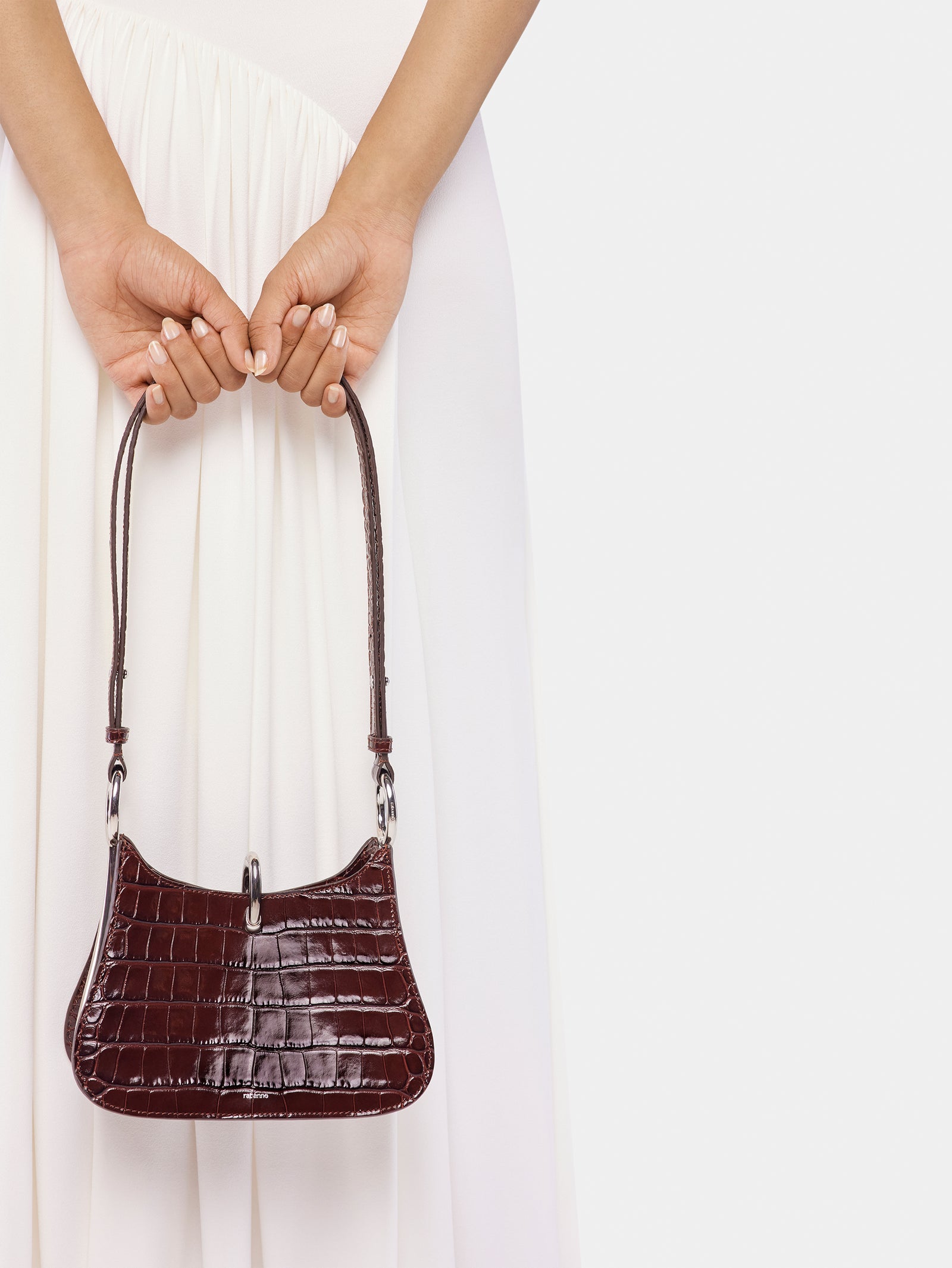Small Ring leather bag brown position 2 - Image 2