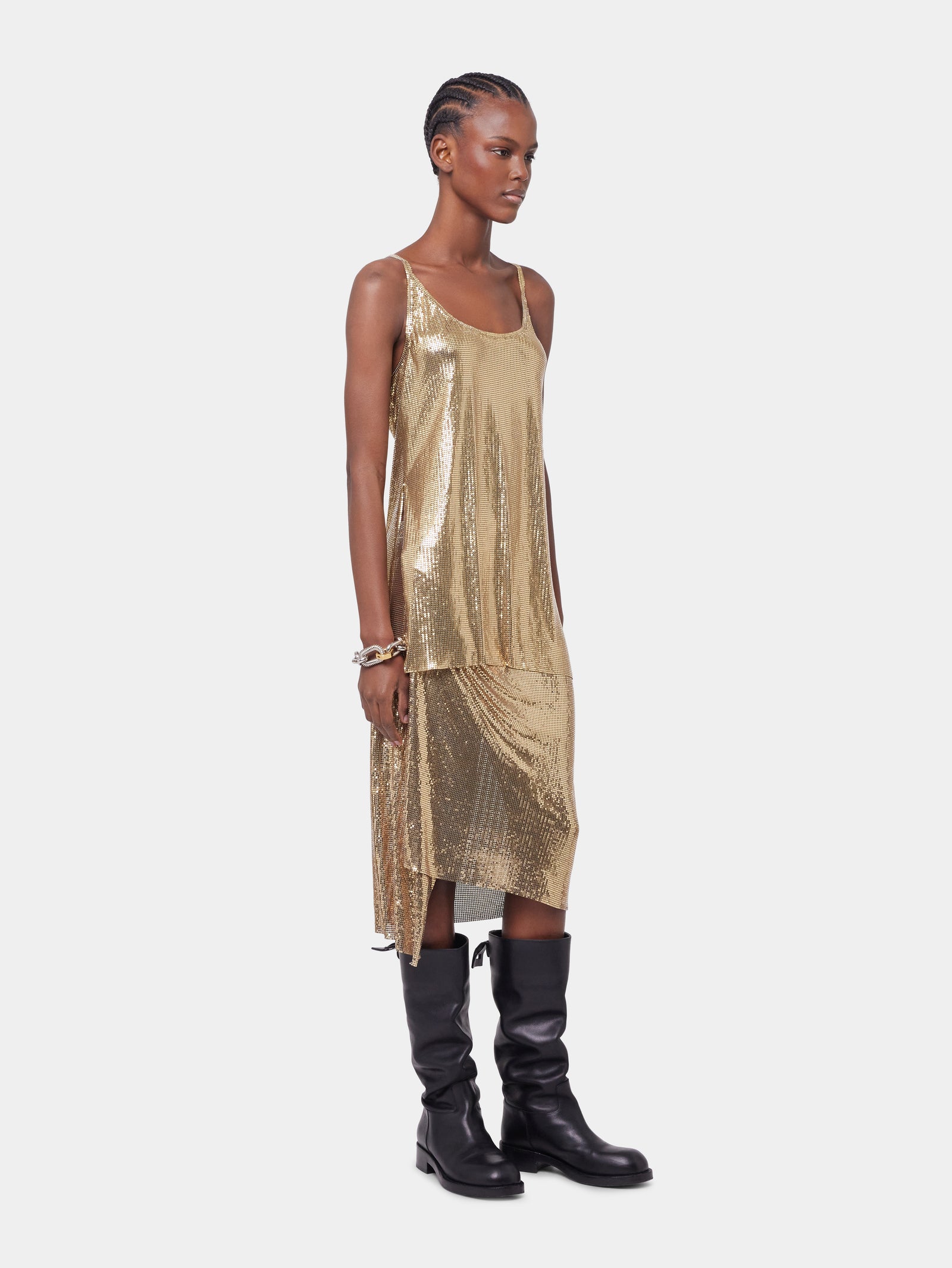 Gold tank top in mesh position 3 - Image 3