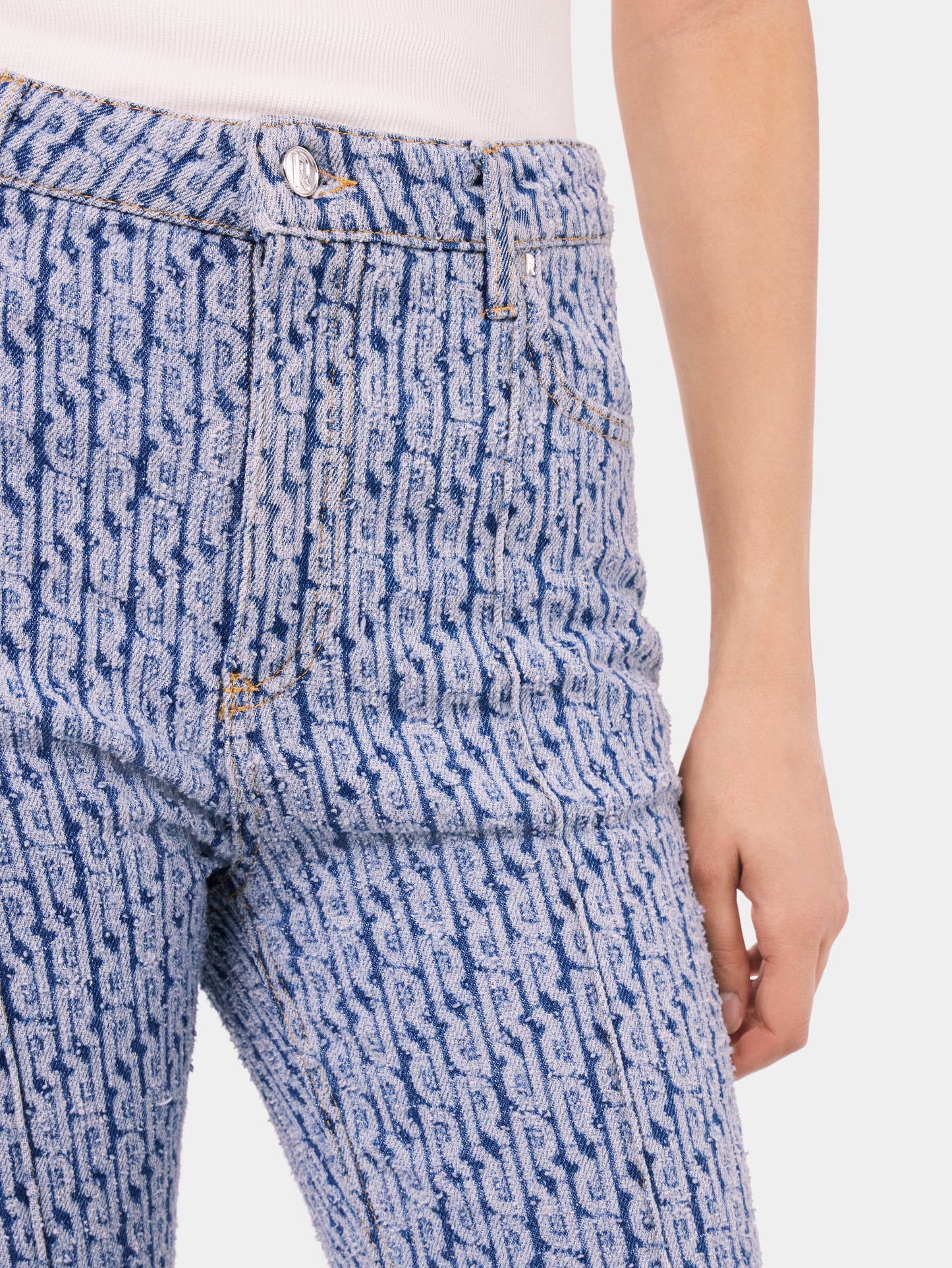 Monogram denim pants