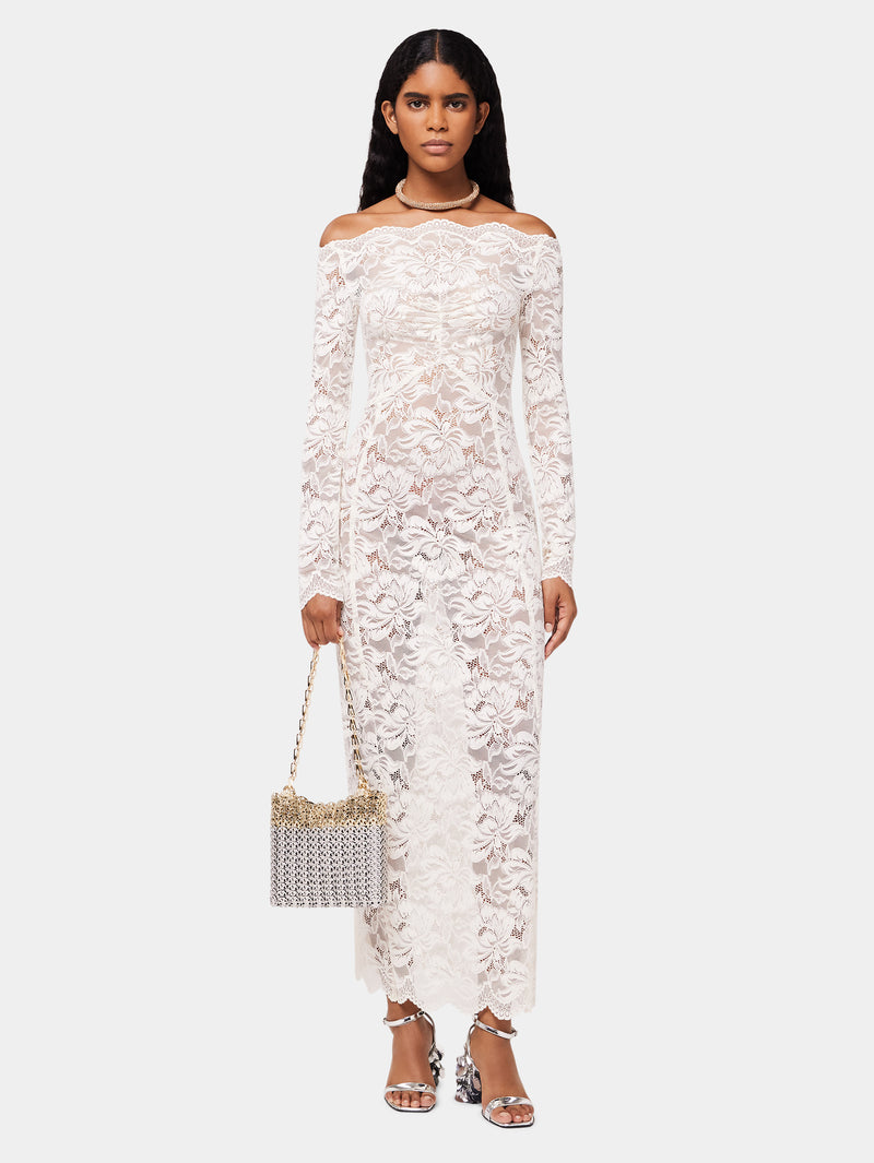 Paco Rabanne Stretch-lace Maxi Dress in White