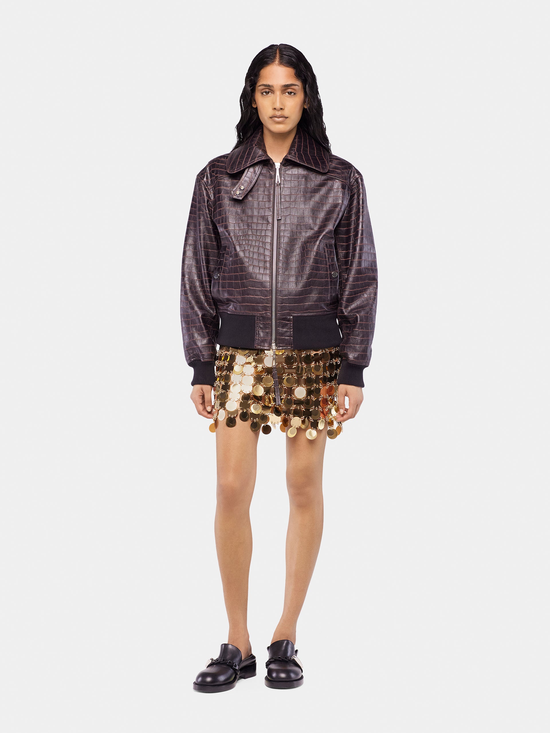 The gold sparkle discs skirt