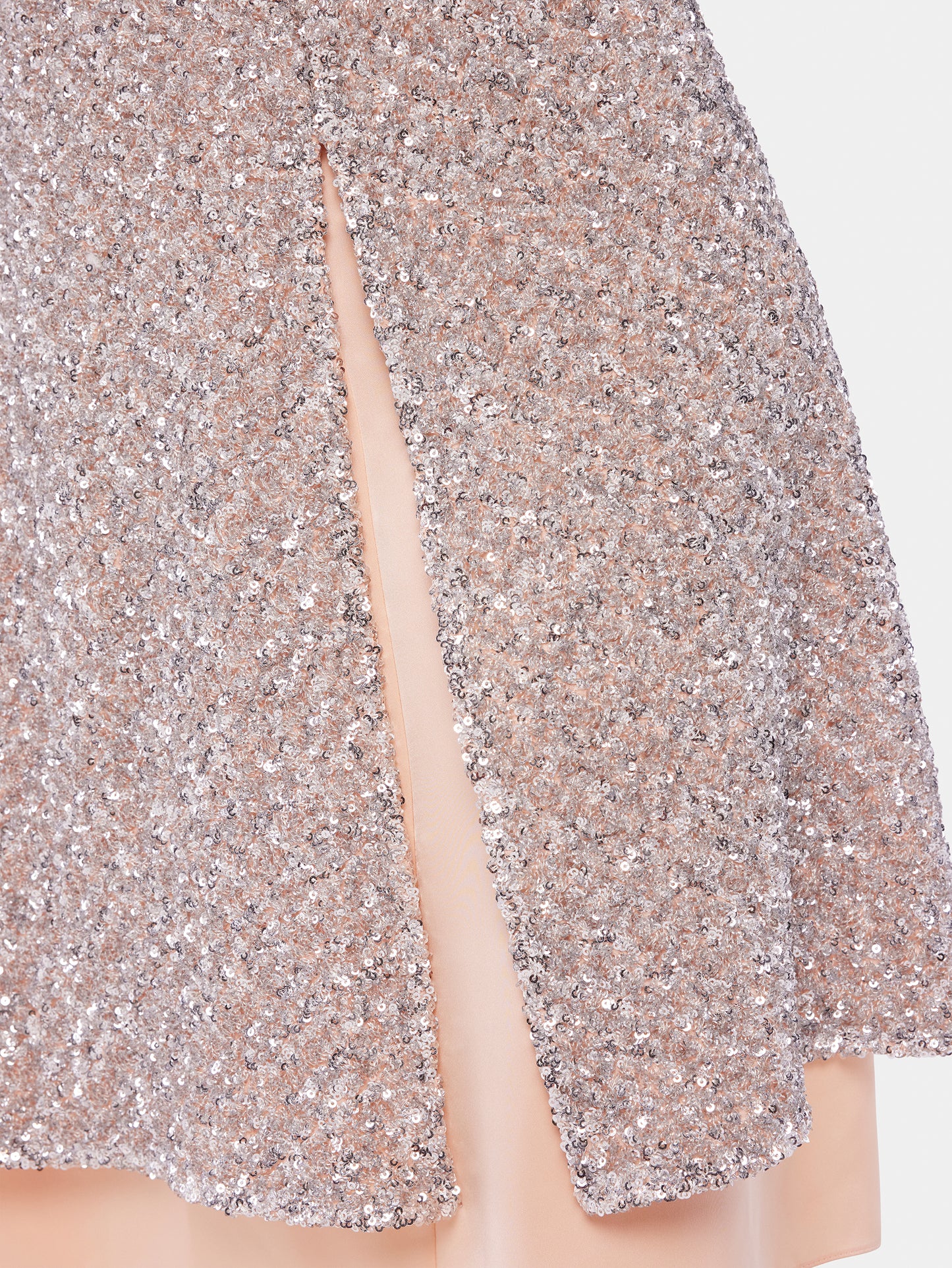 Chiffon dress with silver sequins