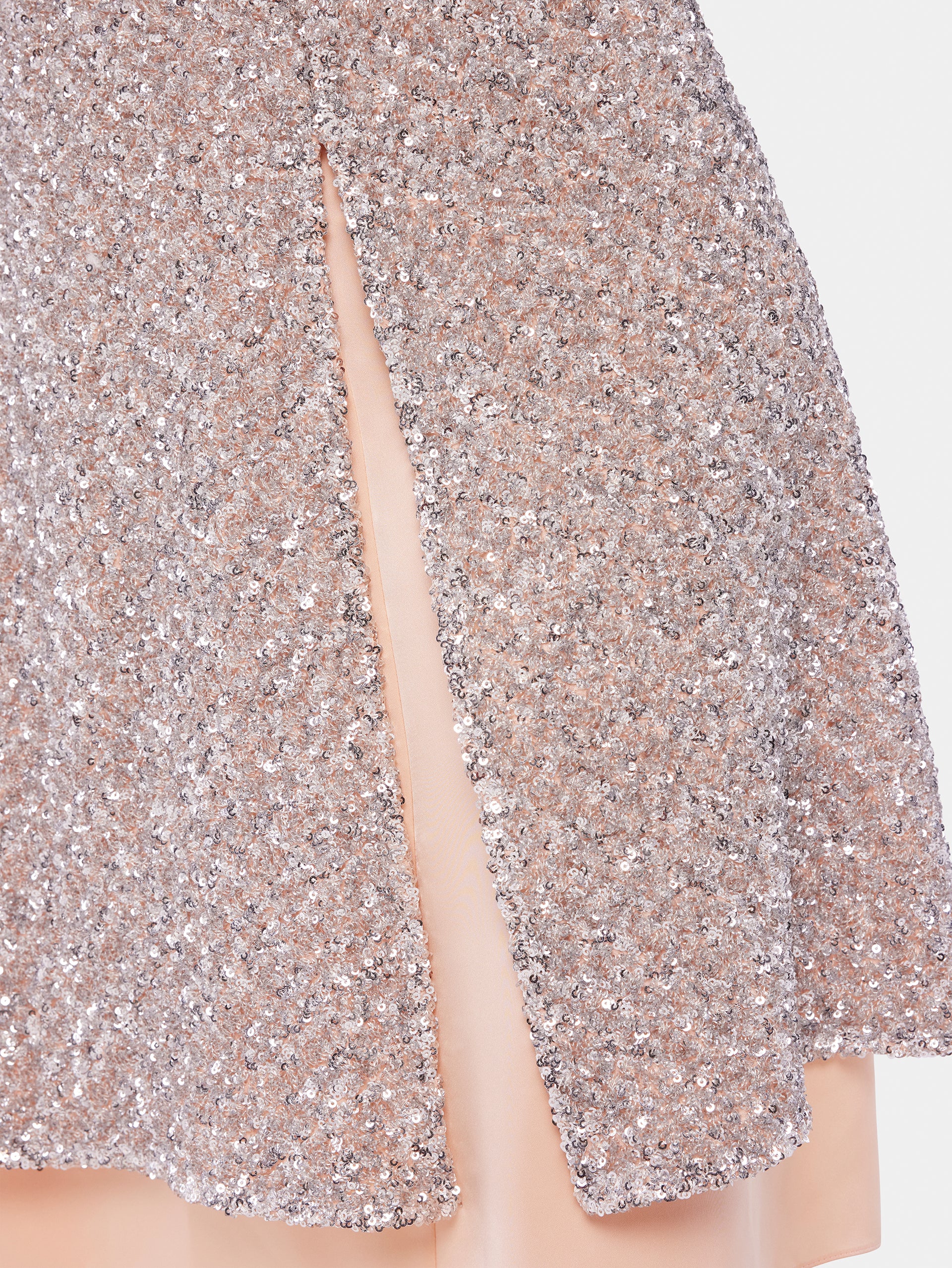 Chiffon dress with silver sequins