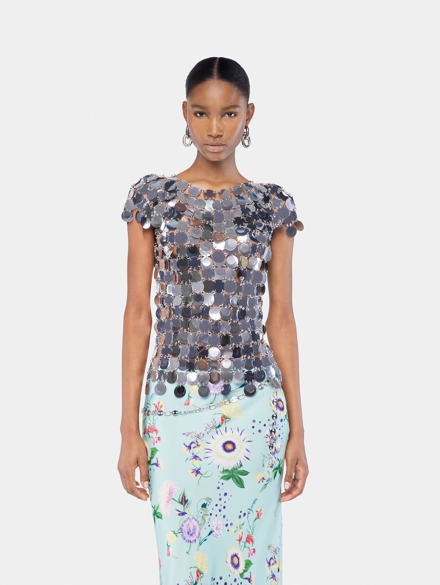 silver dress top Silver Metallic Crop Top Dress | Yaly Couture Bespoke -- Unique, Modern