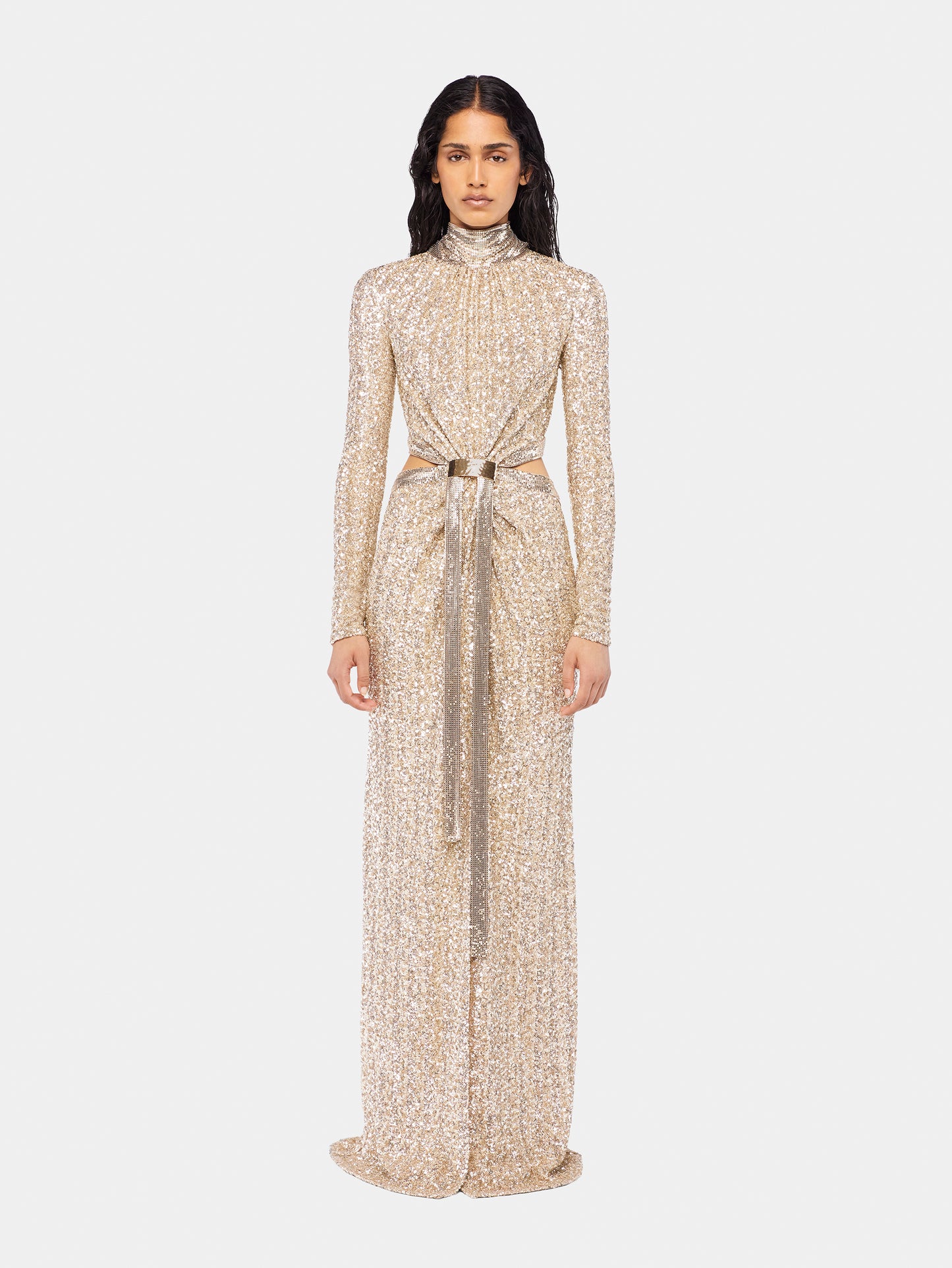 Rabanne - Long Mesh And Sequin Dress - T38 - Women Rabanne - Long Mesh And Sequin Dress - T38 - Women