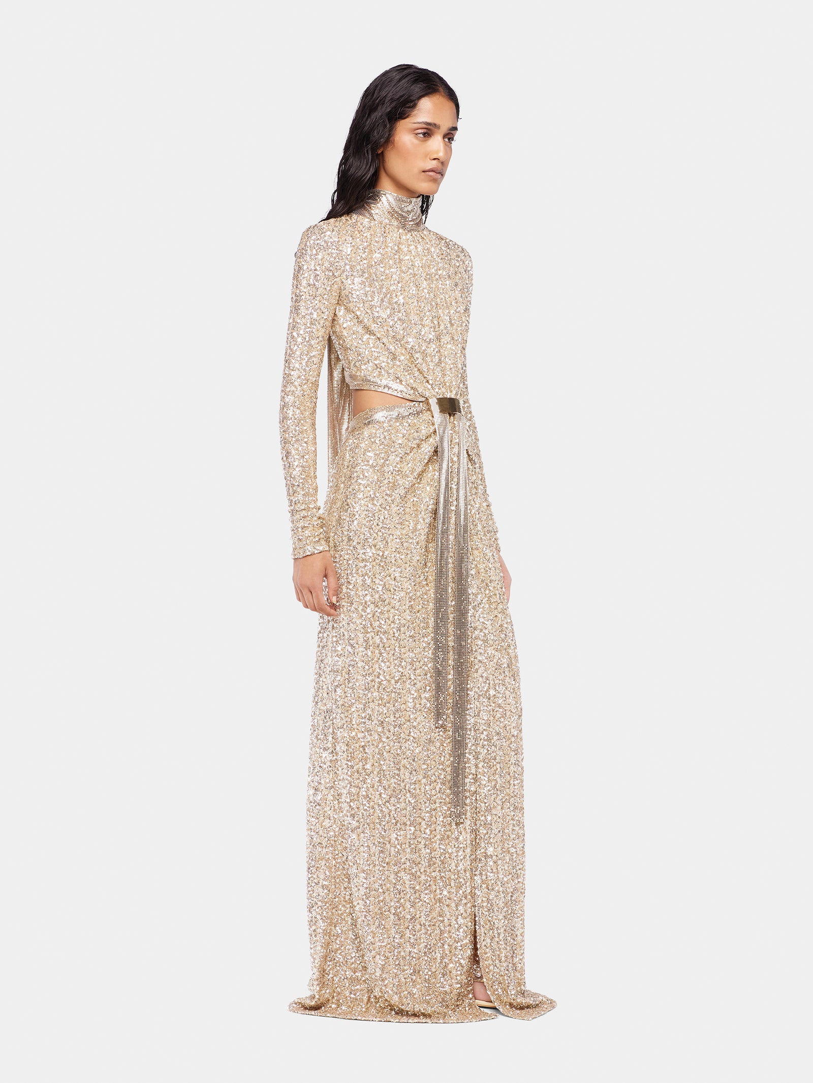 Long mesh and sequin dress position 2 - Image 2