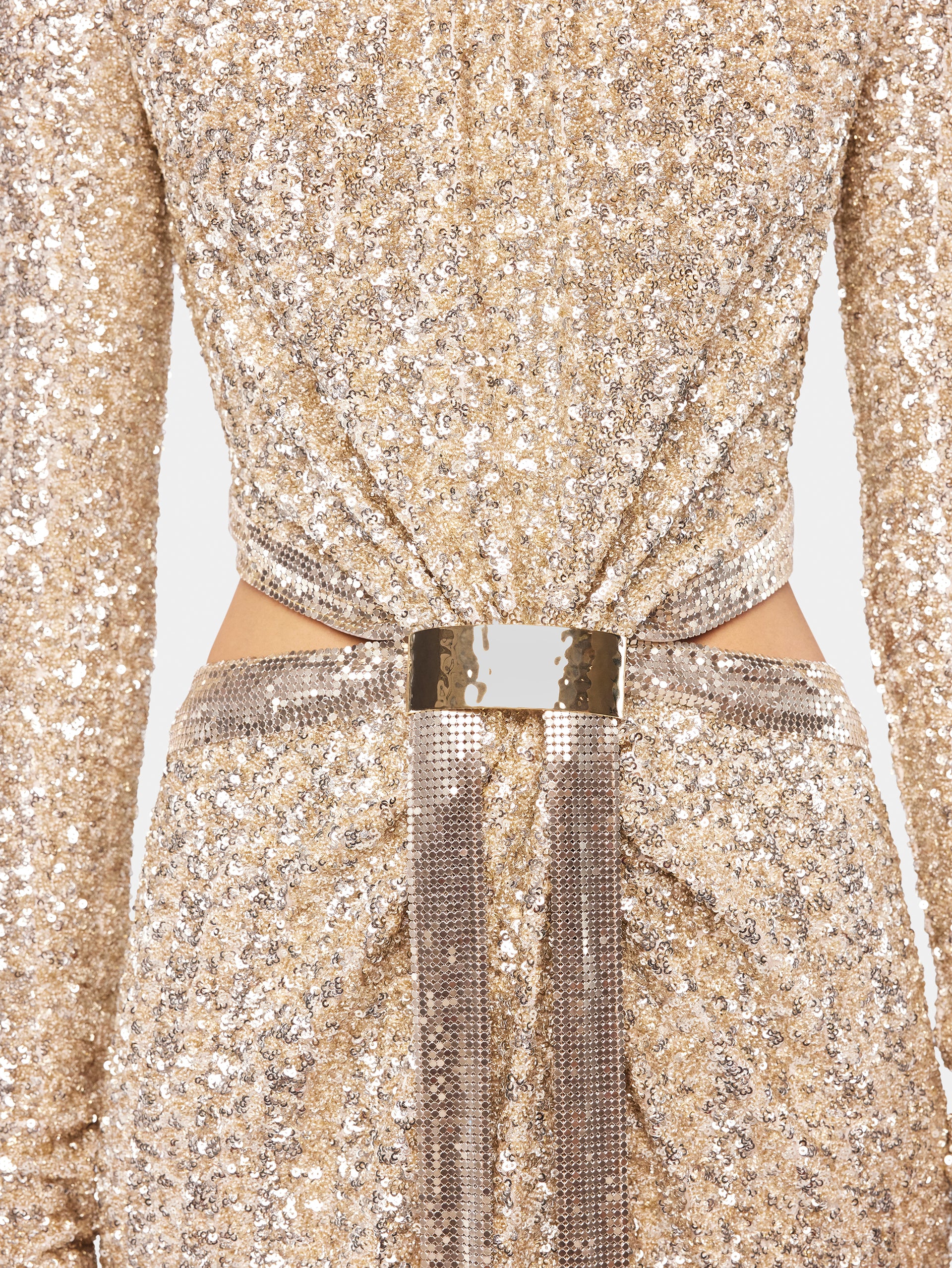 Long mesh and sequin dress