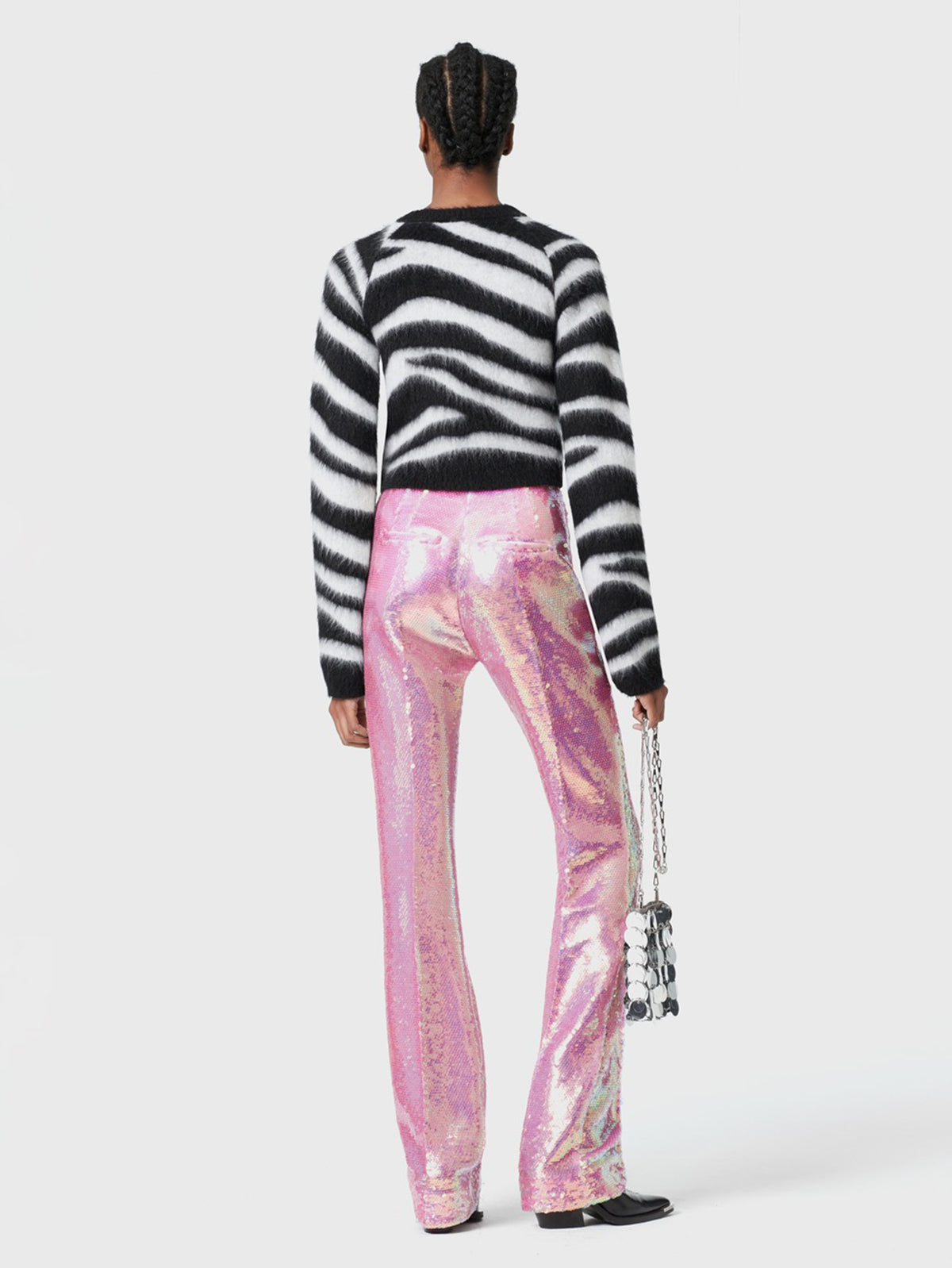 Pantalon à sequins rose