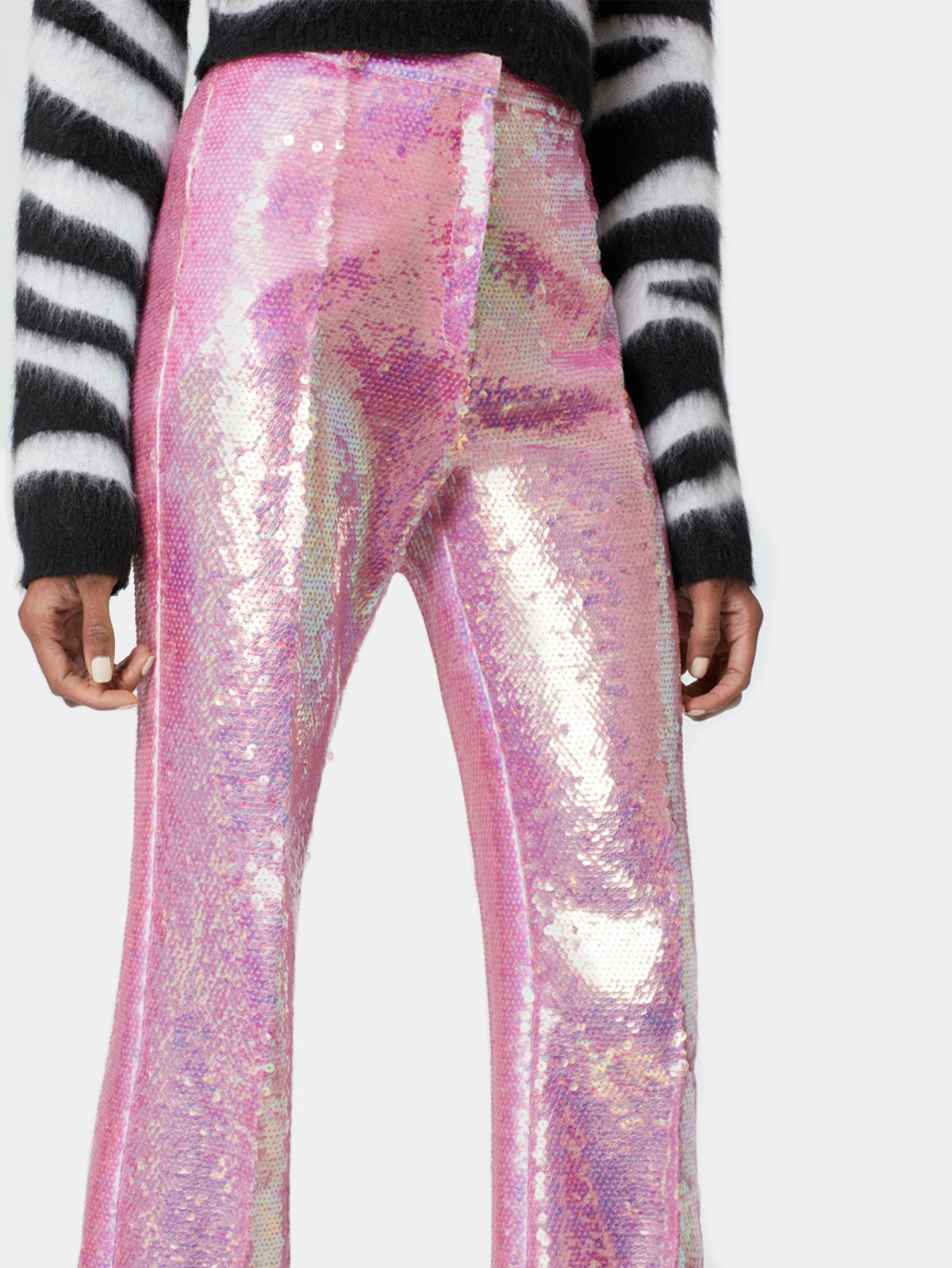 Pantalon à sequins rose