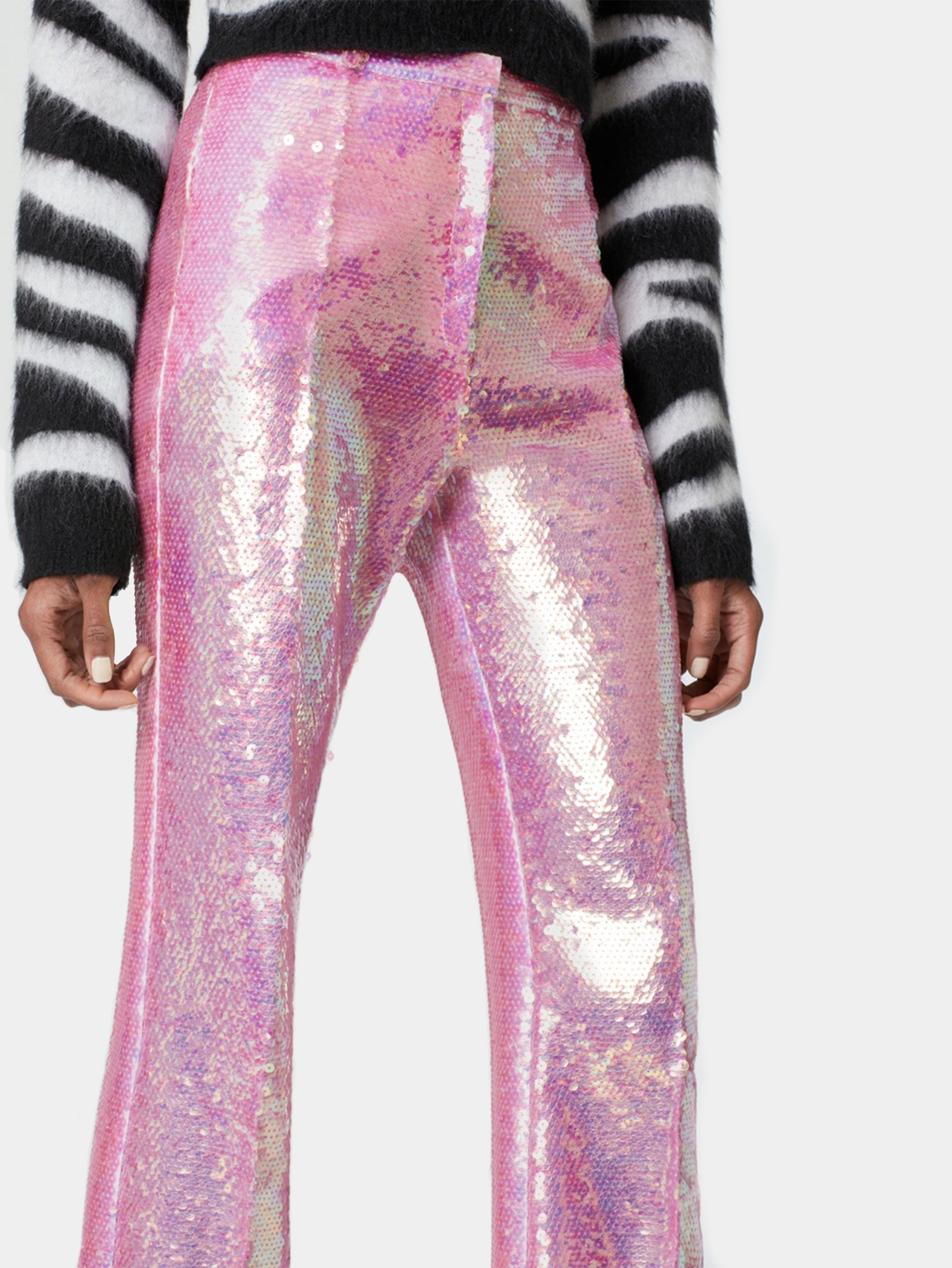 Pantalon à sequins rose