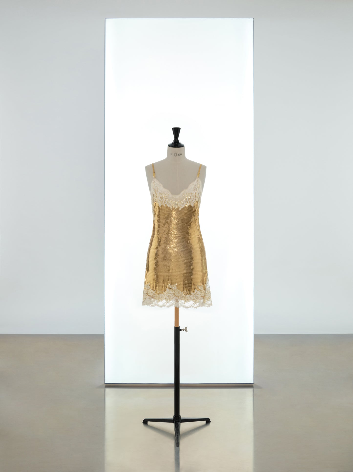 Mini slip dress in iconic mesh