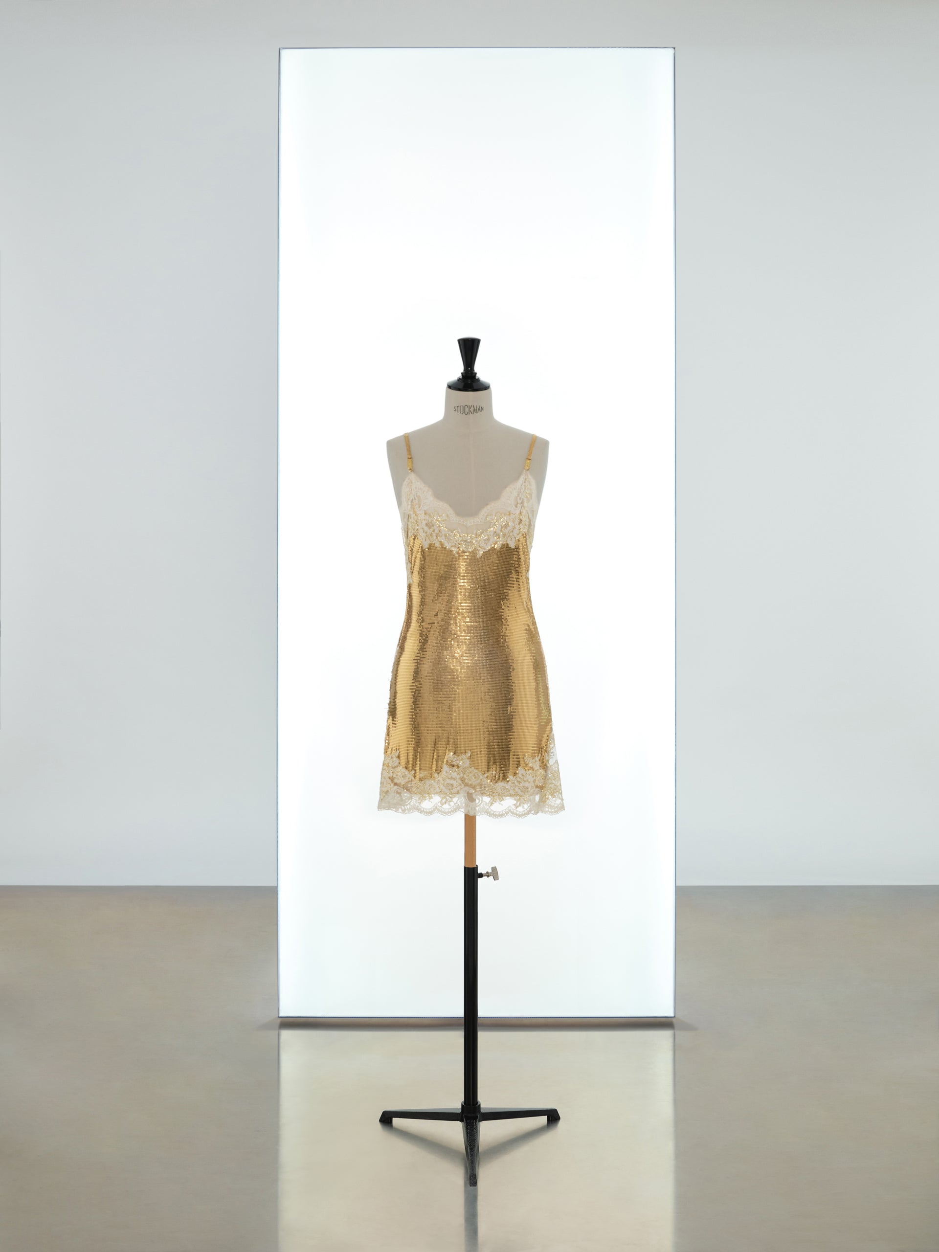 Mini slip dress in iconic mesh