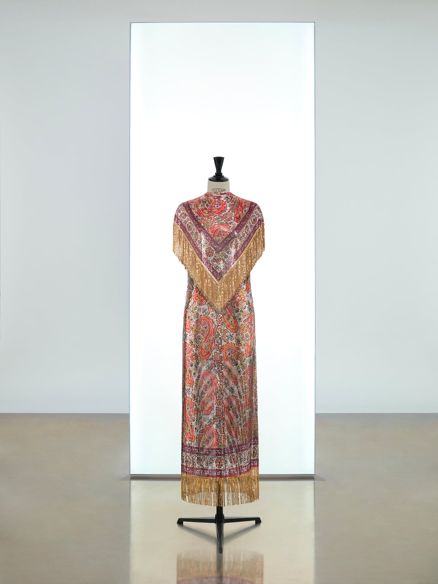 Robe longue et top cape en mesh iconique imprimé - Image 1