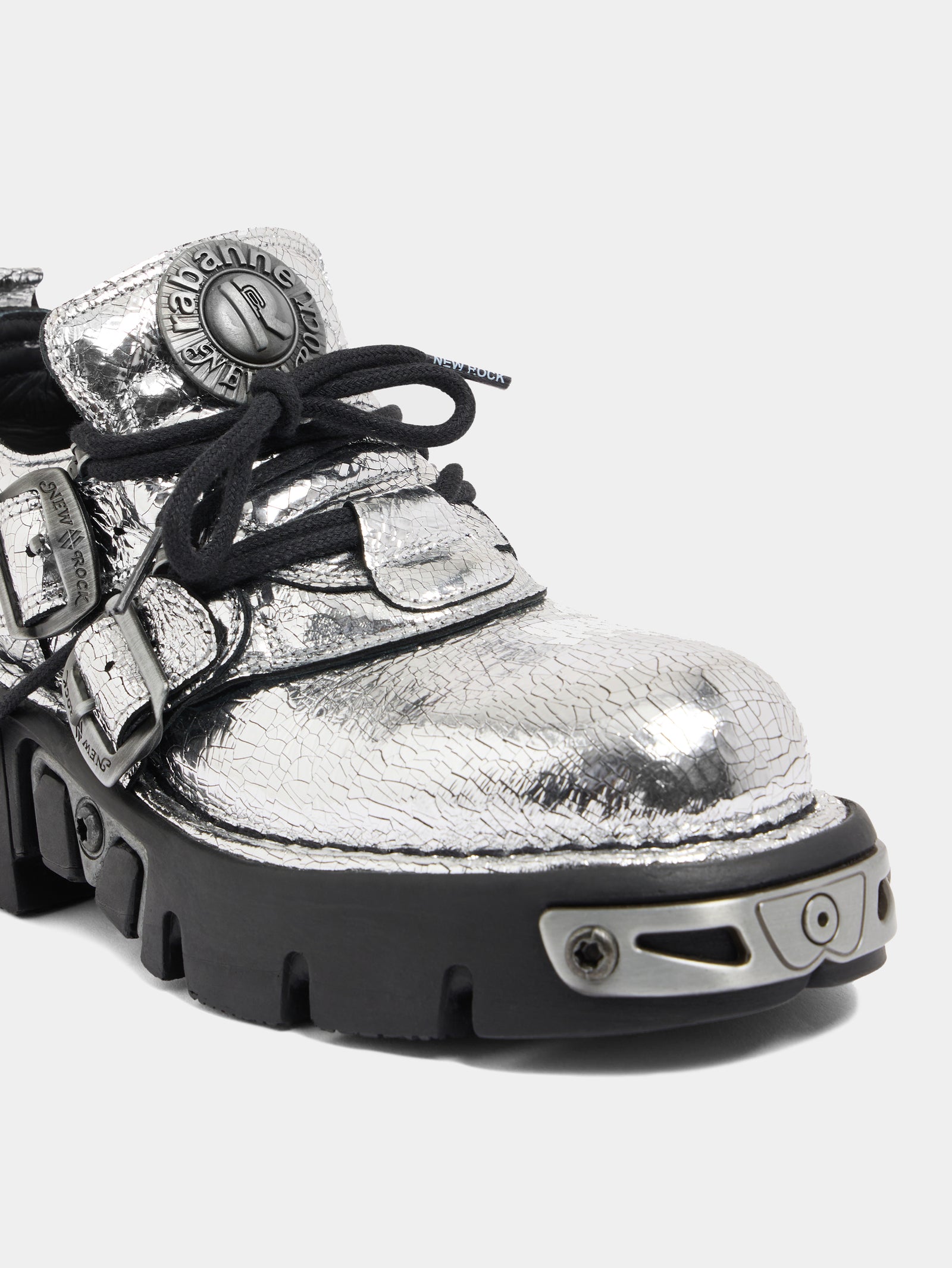 RABANNE x NEW ROCK SILVER SHOES - Image 3