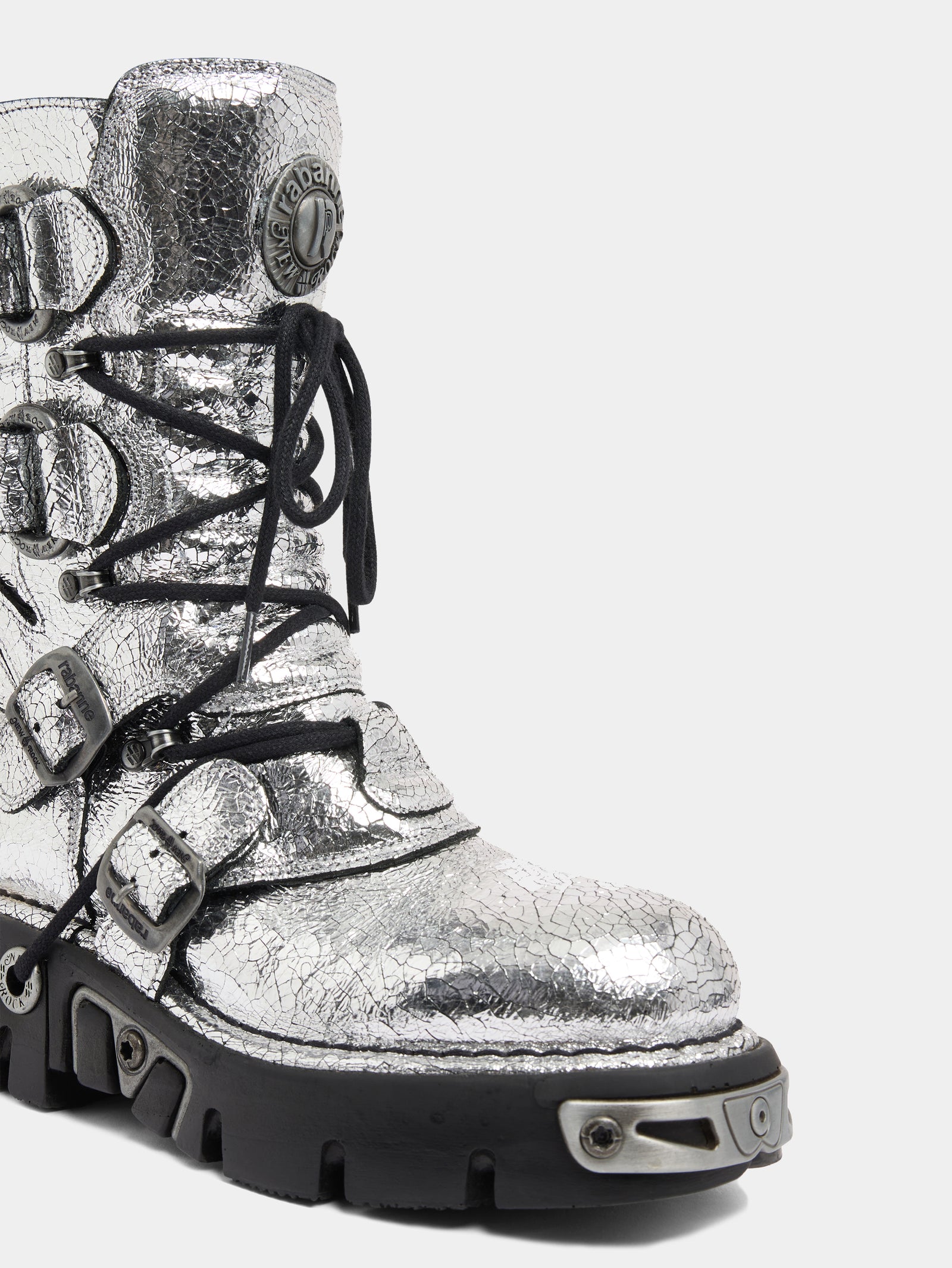 RABANNE x NEW ROCK SILVER BOOTS - Image 3