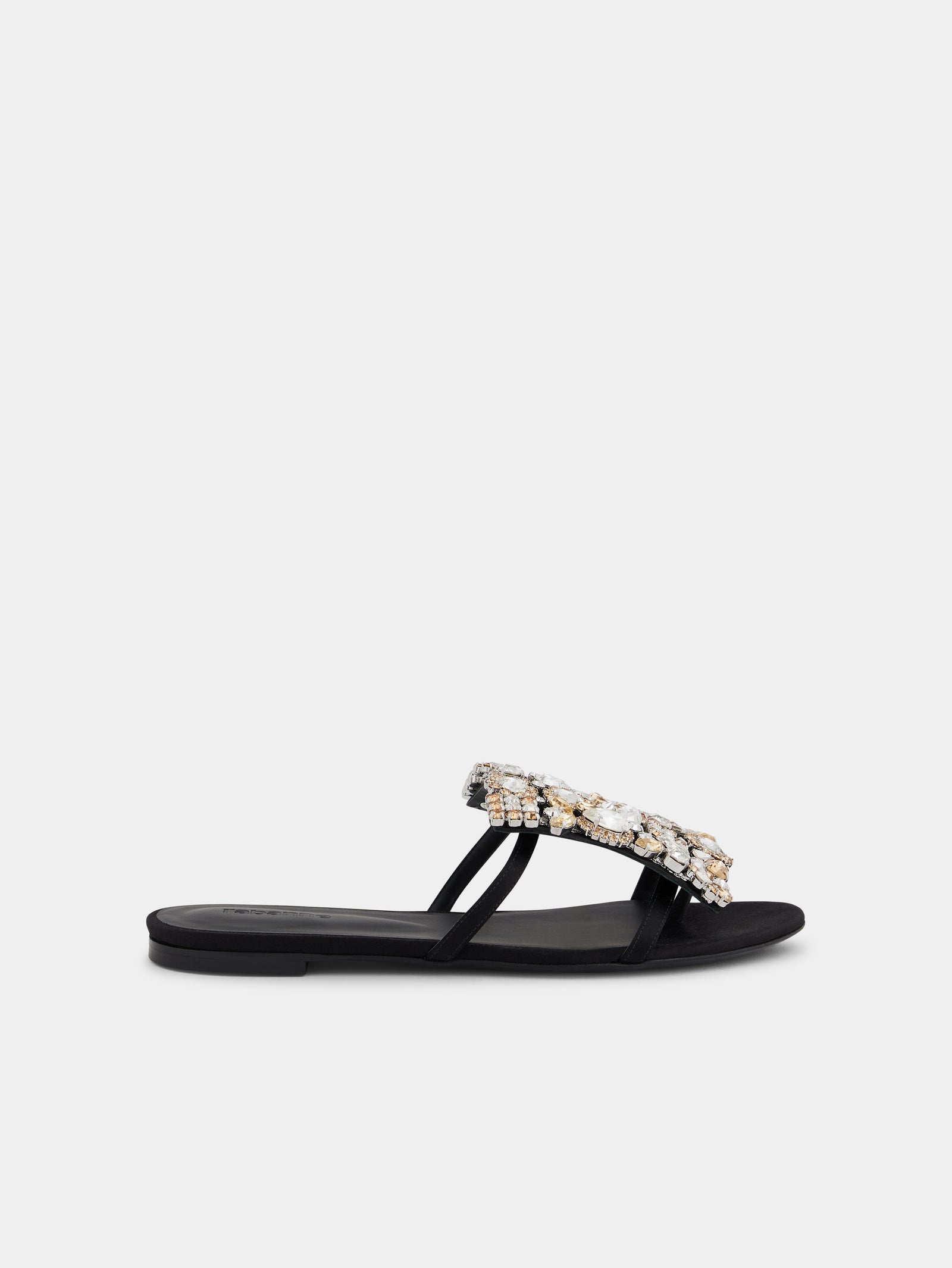 Flat sandals with strass black position 1 - Image 1