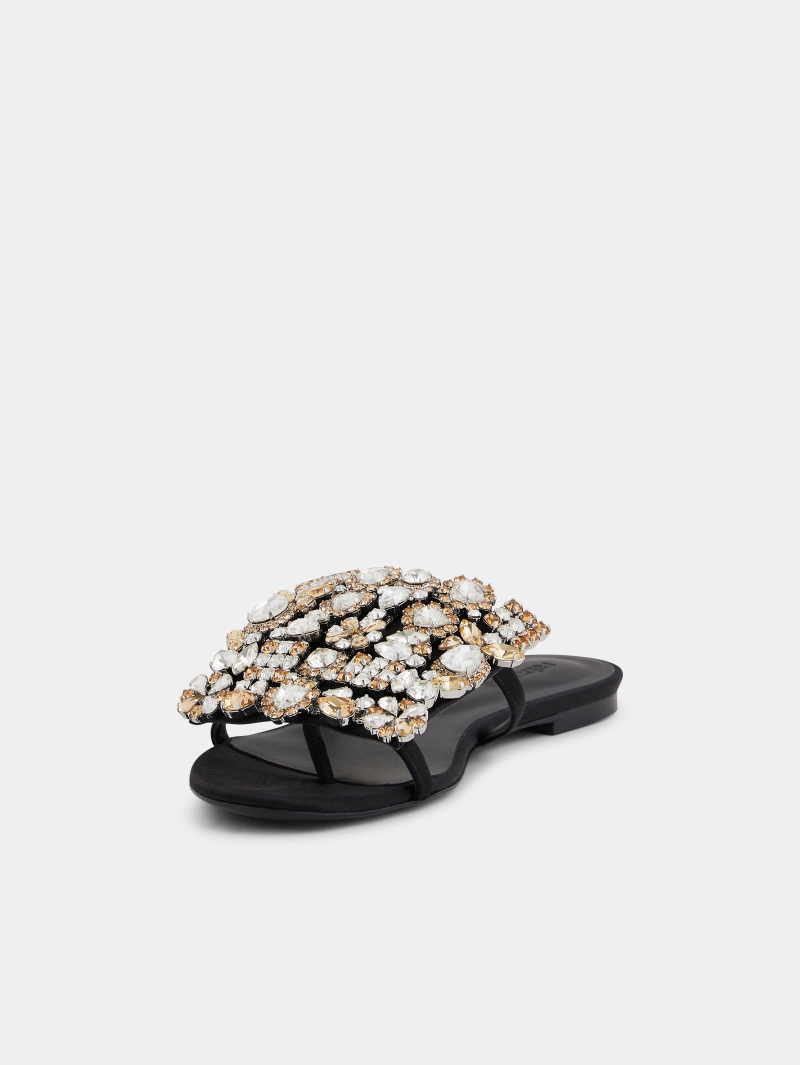 Flat sandals with strass black position 2 - Image 2