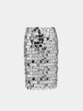 THE SILVER SPARKLE DISCS MIDI SKIRT