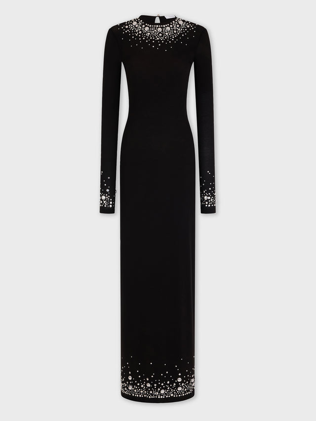 Long second-skin jersey dress - Image 1