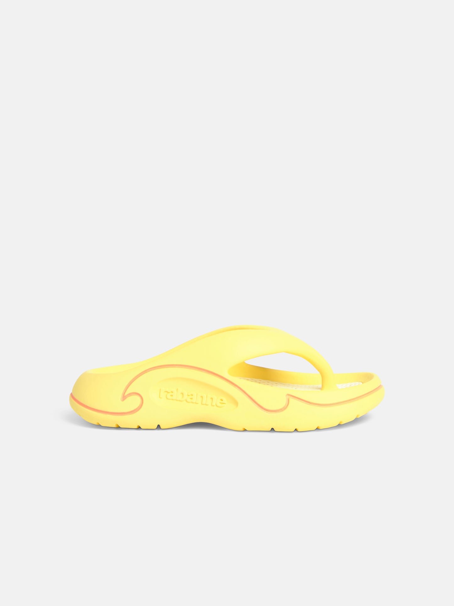 Flat sandals yellow and white rubber shoes