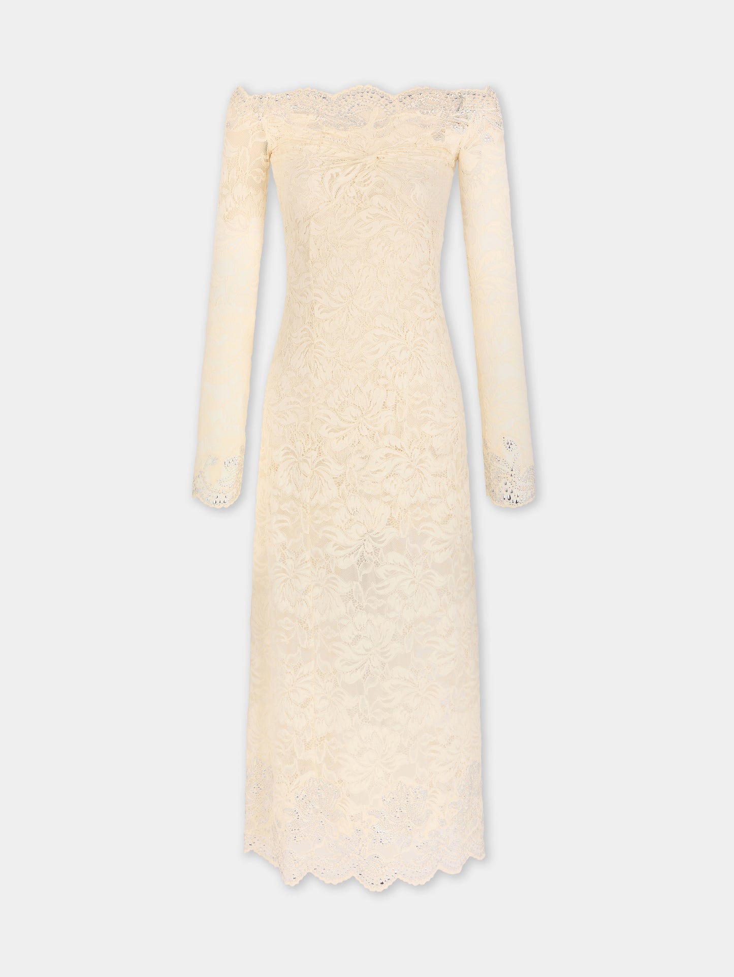 Robe longue en dentelle