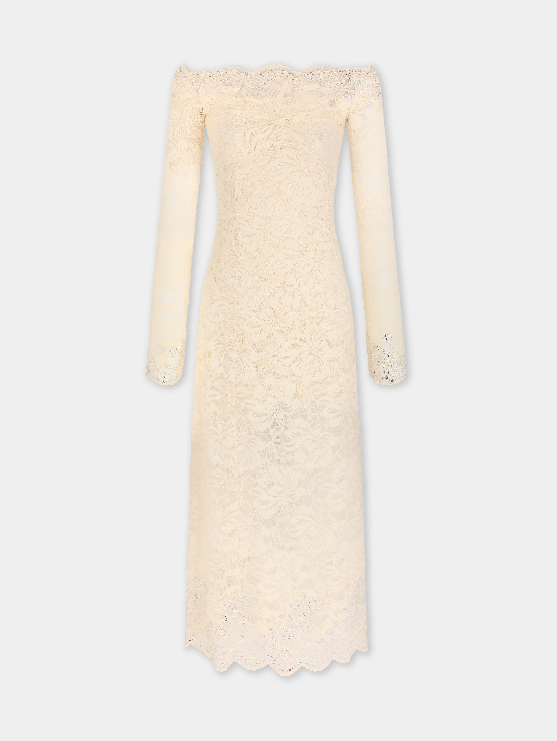 Robe longue en dentelle