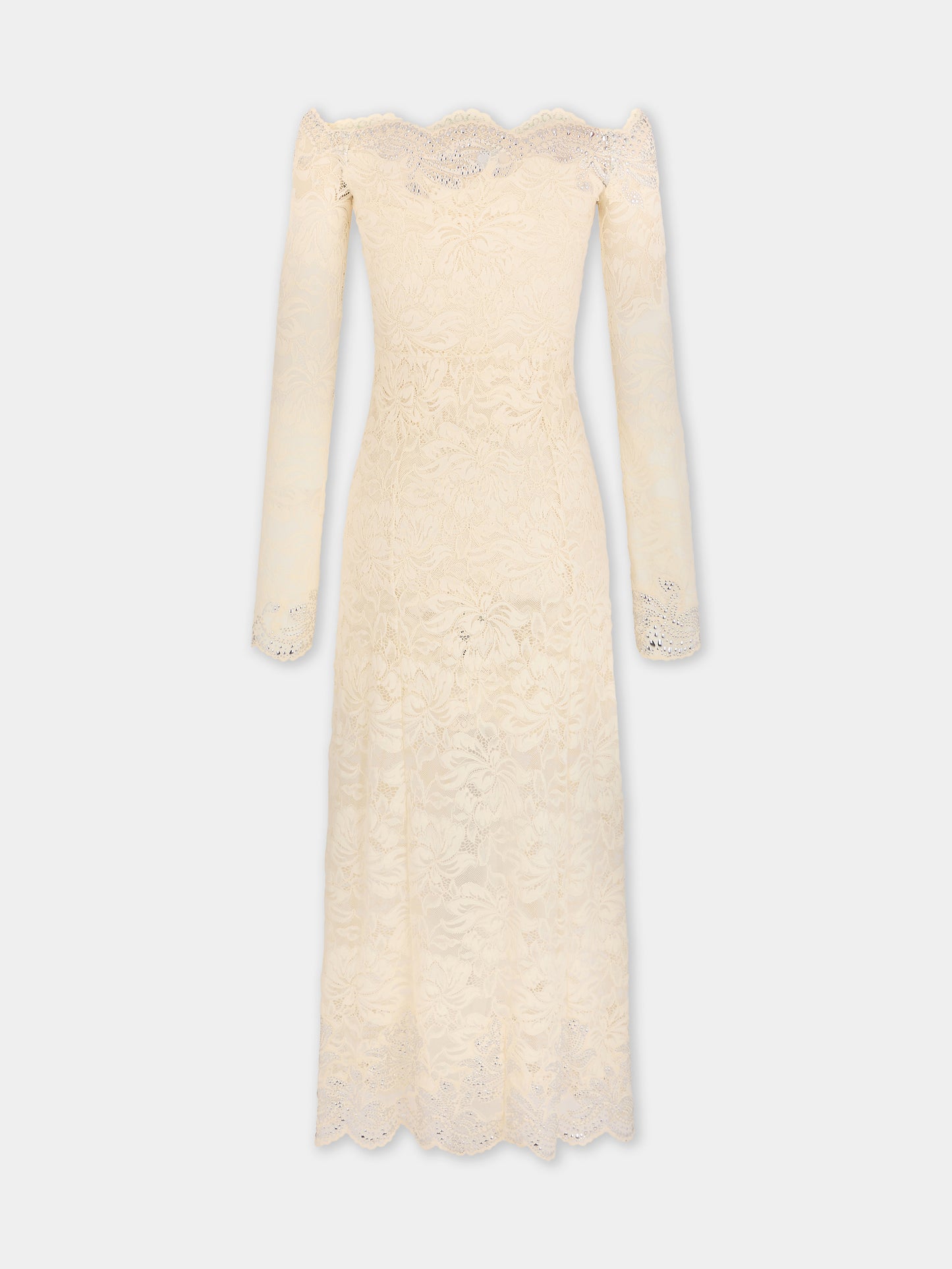 Robe longue en dentelle