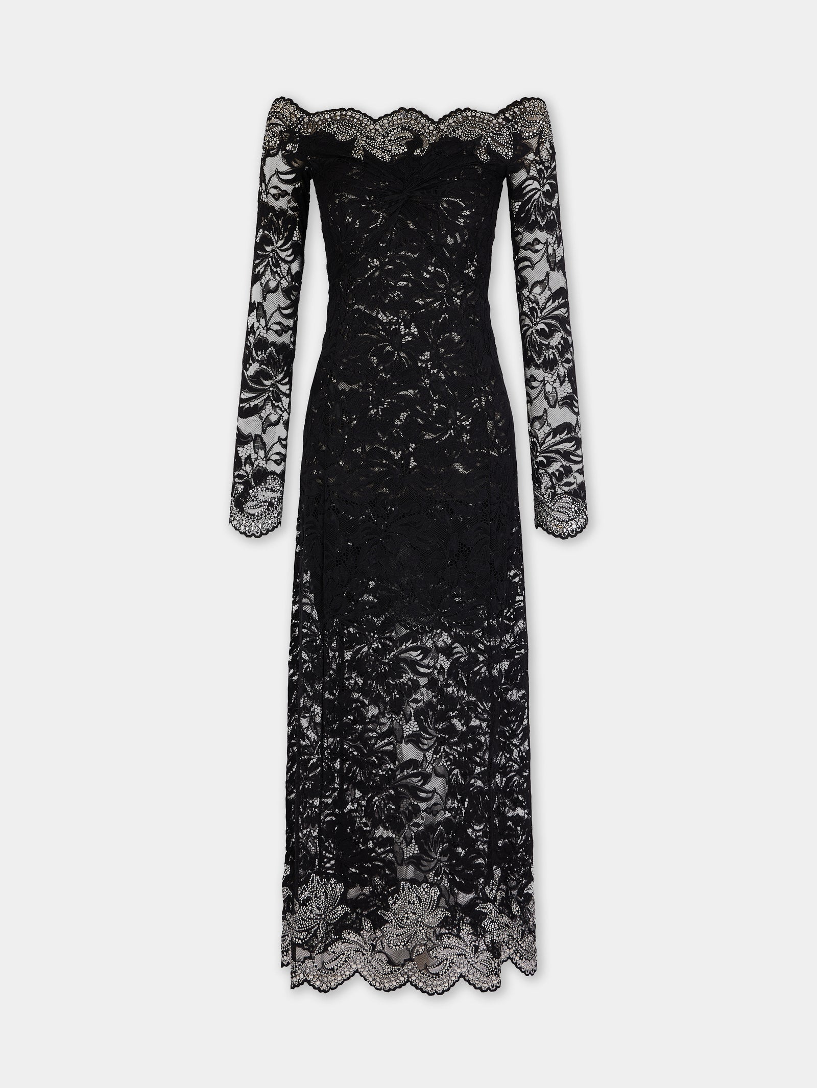 Long dress in lace black position 1 - Image 1
