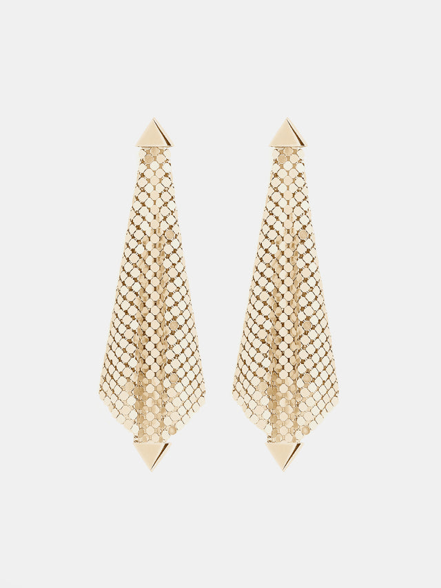 Gold chainmail earrings