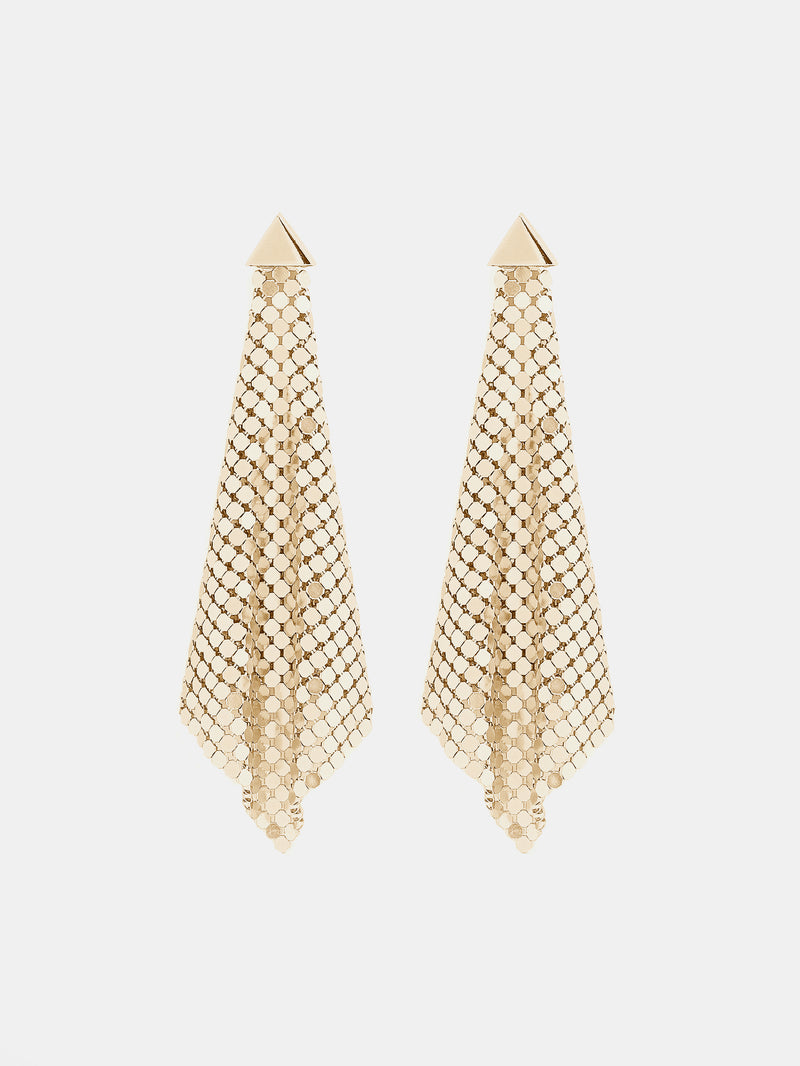 Gold chainmail earrings