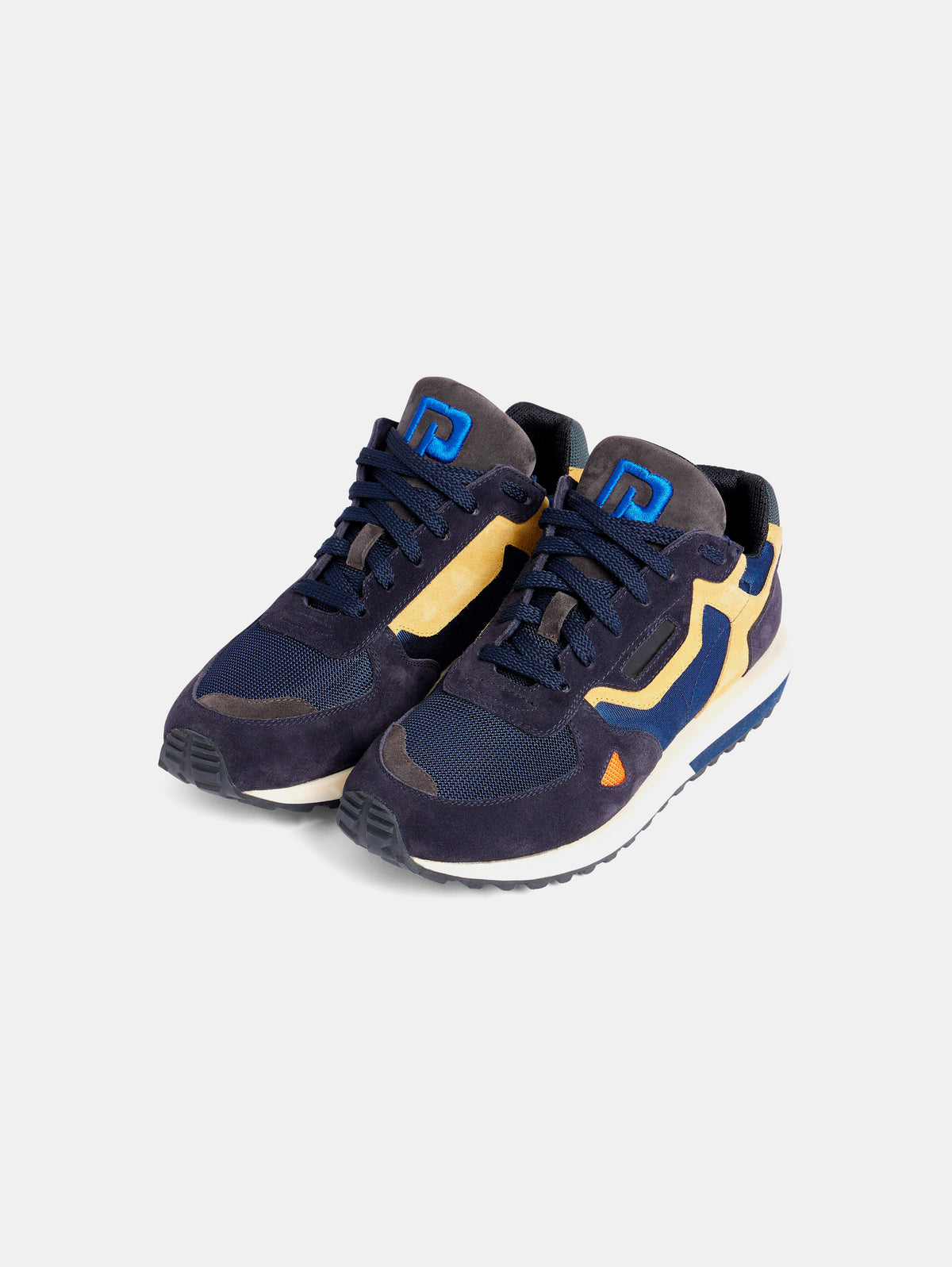 Blue leather sneakers