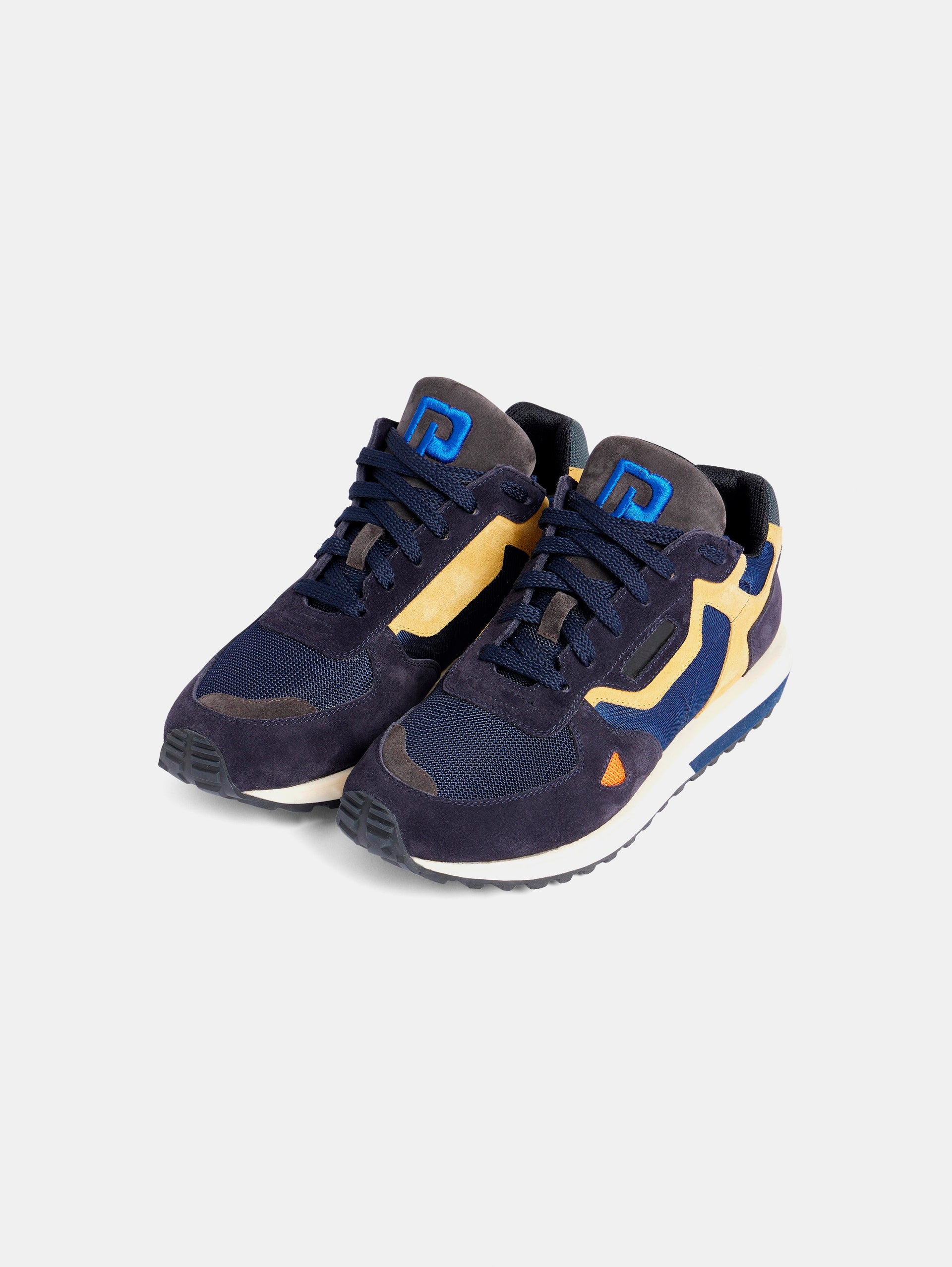 Blue leather sneakers