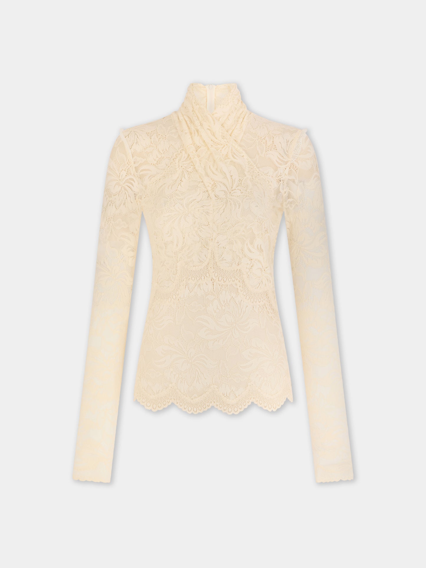Long-sleeved lace top with cut-out details