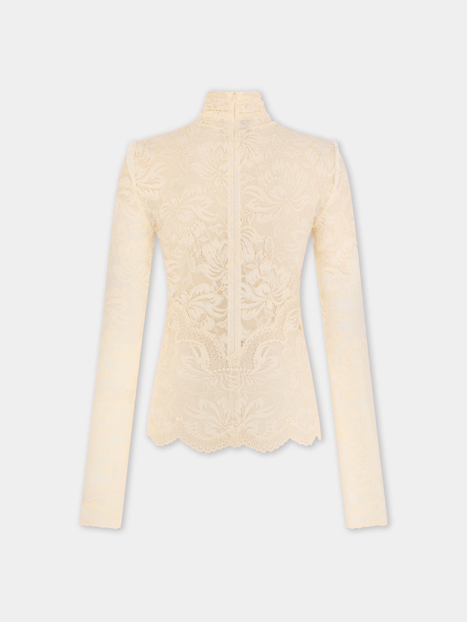 Long-sleeved lace top with cut-out details