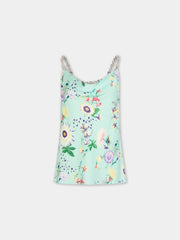 Floral patterned top with chain details