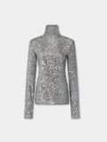 Turtleneck top in sequins