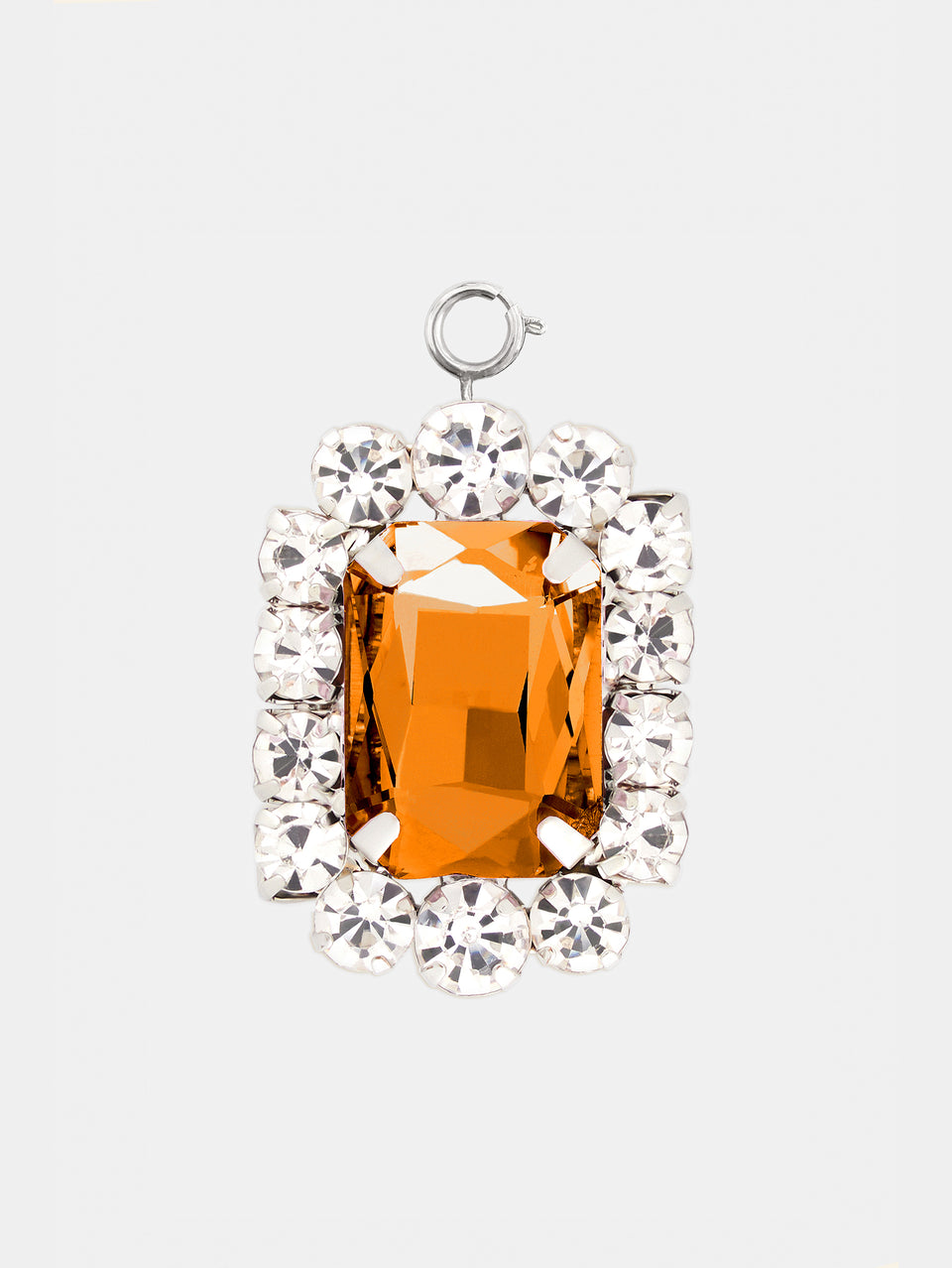 Squared charm with orange crystal